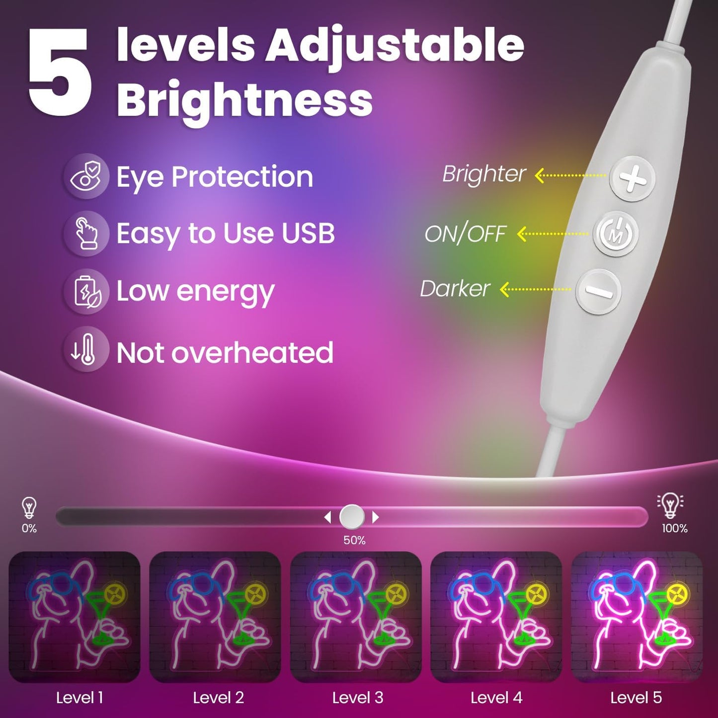 French Bulldog Drinking Cocktail Neon Sign,Bulldog Cocktail Bar Led Neon Signs for Wall Decor,Funny Dog Neon Light Up Sign,Neon Bar Signs for Bedroom Man Cave Party,French Bulldog Gifts