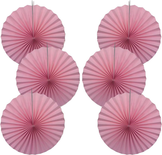 Pink Party Decorations,Pink Paper Decorations for Party,Baby Shower Decorations Party Paper Fans Bulk 16in,Schoolgirl Style Classroom Decor for Party 30 Color DIY Set （Pink）