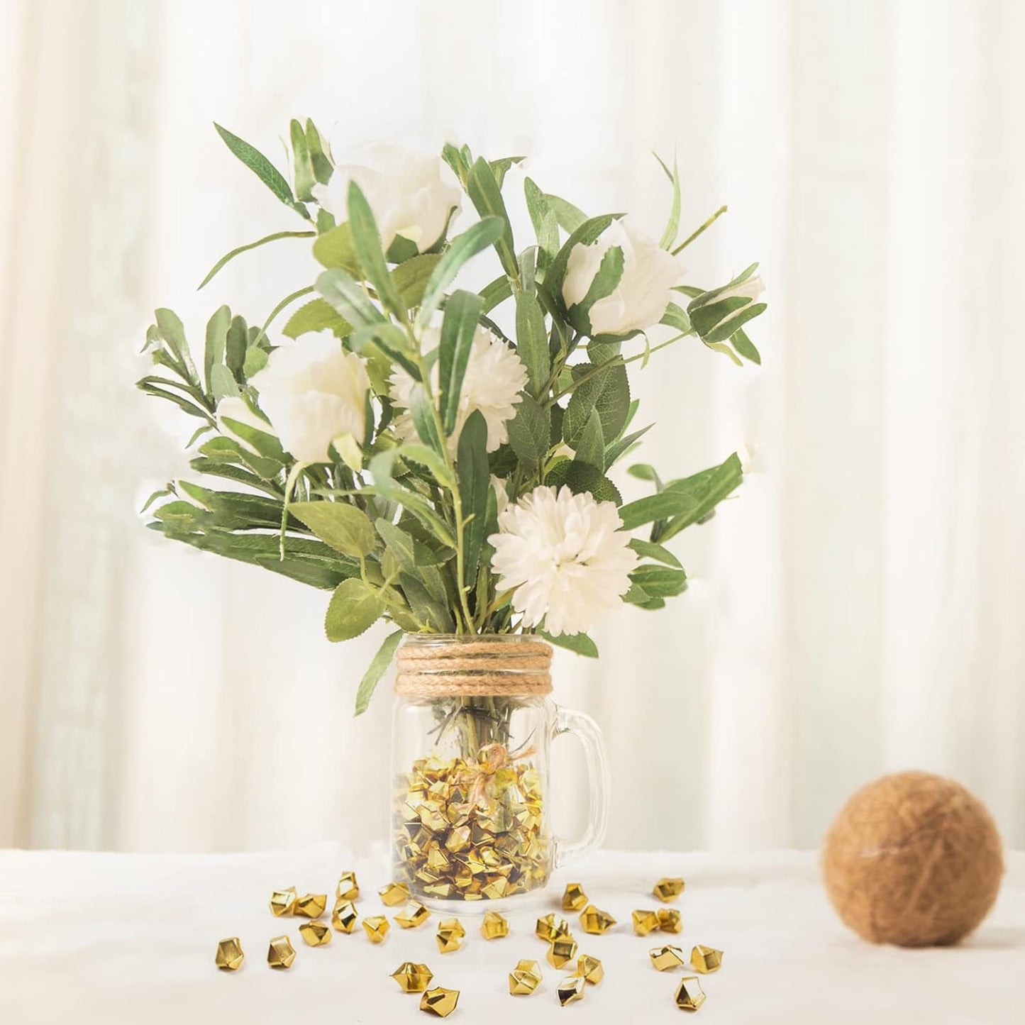 Fake Crushed Ice Cubes, Vase Fillers, 650 Pcs Golden Reusable Artificial Ice Cubes for Wedding Decor