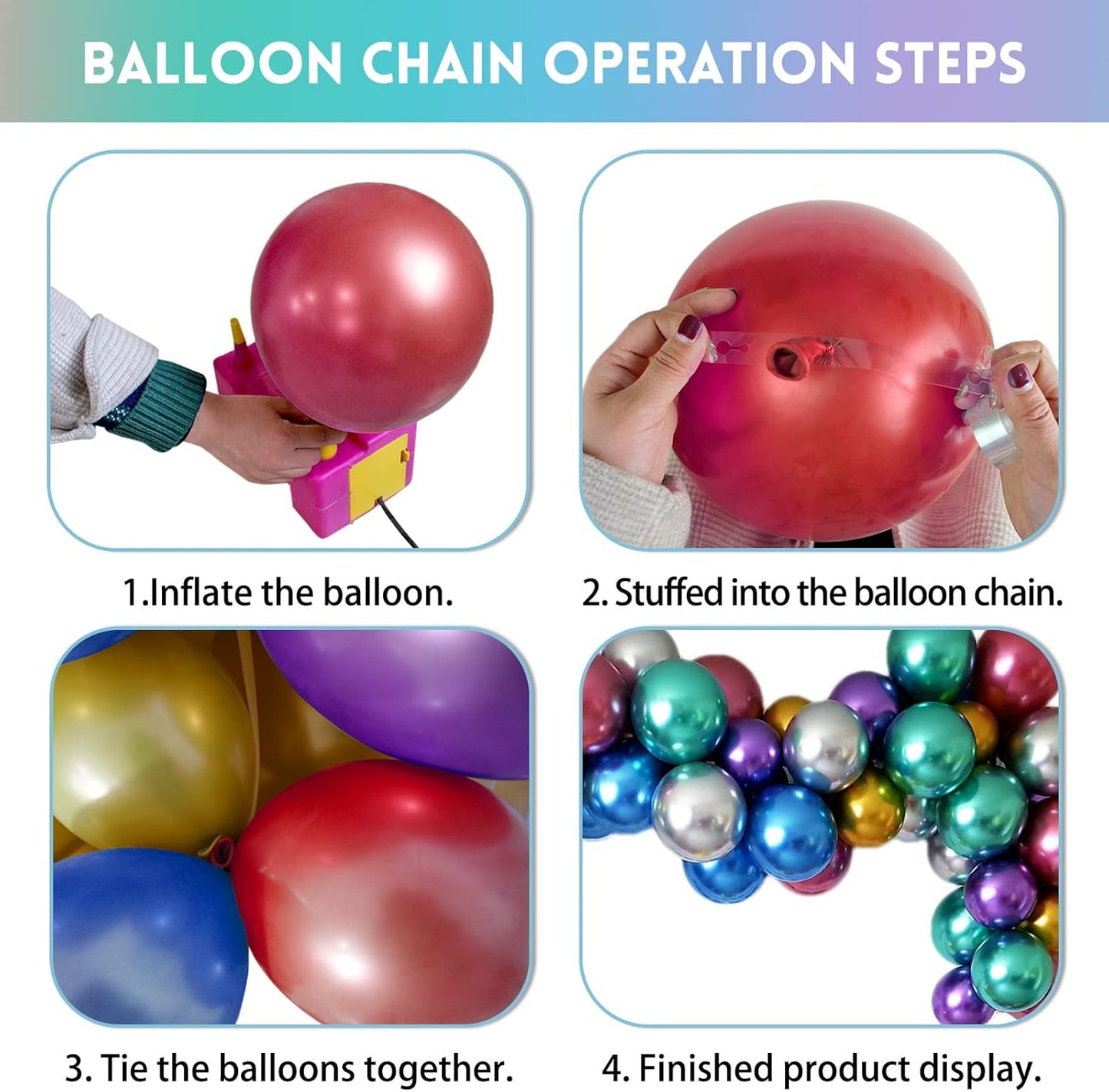 Colorful Party Balloons 12inch, 100Pcs Thickened Assorted Color Metallic Latex Balloons for Wedding Birthday Baby Shower (Multi)