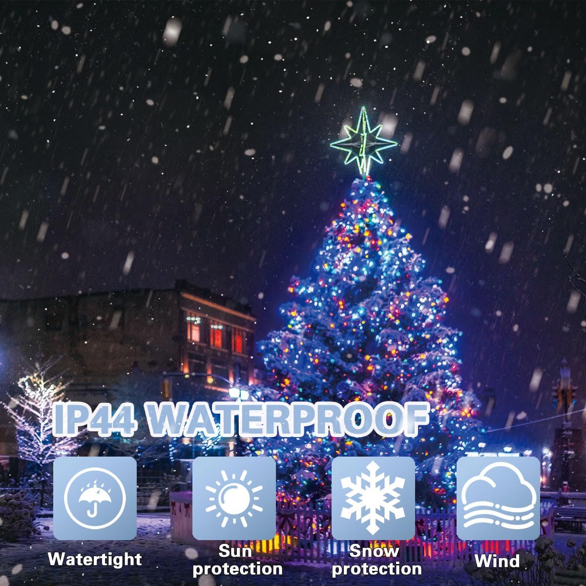 LAMPHOME 66ft Christmas Decorative Mini Lights, 200 LED Transparent Wire Fairy Starry String Lights Plug in, 12 Lighting Modes for Outdoor Xmas Tree Wedding Party Decoration (White and Multicolor)