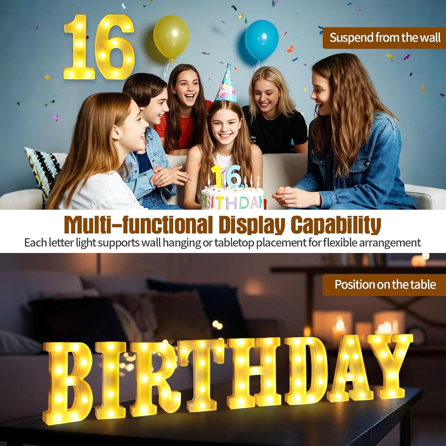 3rd Birthday Decorations for Girls and Boys,3 Year Old Birthday Decorations for Centerpieces Table,Light Up Numbers 3 Sign Led for Party Backdrop Wall Decor for Wedding Anniversary Home