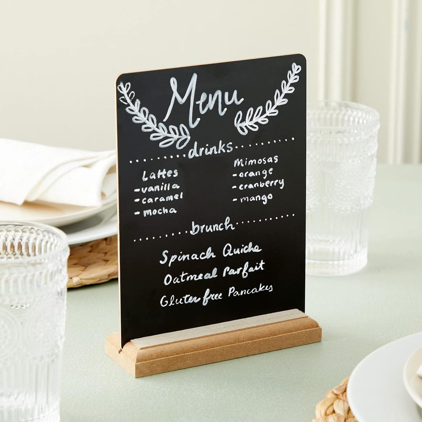 6 Pack Mini Chalkboard Signs with Stand for Table Decorations, Restaurant Food Display, Message Boards, Small Business, Wedding, Banquet, Coffee Shop (6 x 8 Inches)