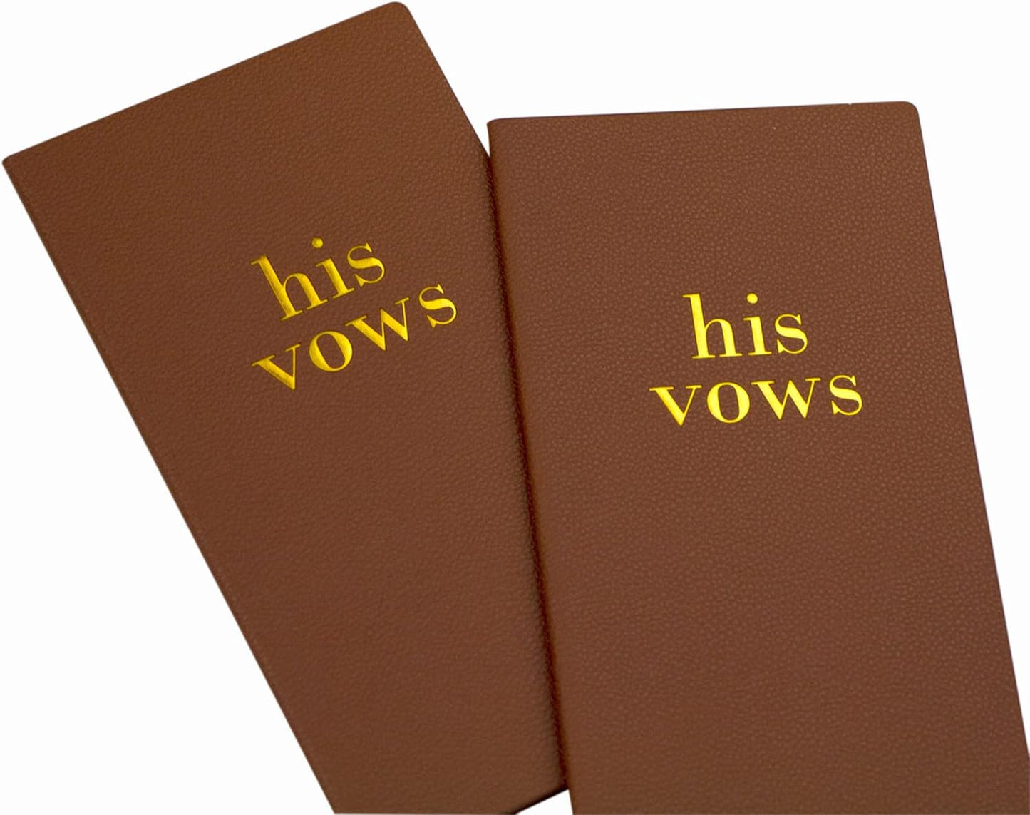 LGBTQ Premium Leather Vow Books His and His Booklet - Wedding Stuff & Essentials for LGBTQ Wedding - Ideal Gift, Must Have Wedding Planning Books - Keepsafe Gay Couple (Brown/Brown)