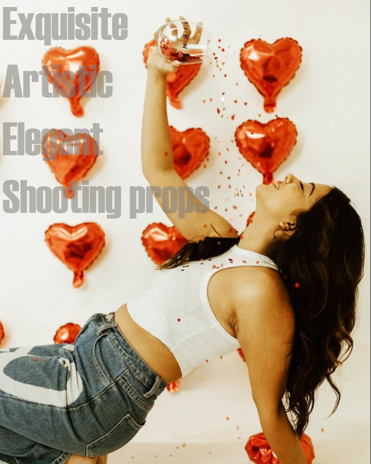 Heart Confetti Bulk - Glitter Hearts Shaped Sprinkles for Weddings, Valentines Day Decorations, Photo Shoots, Envelope Stuffing, Party Supplies & Memory Keepsakes (Red)