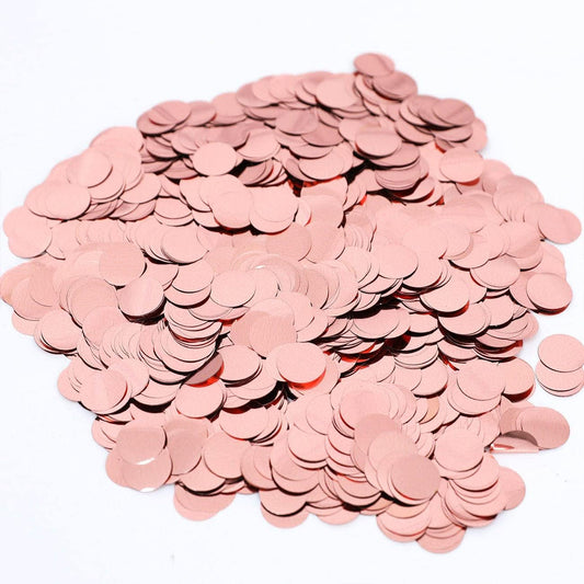 Rose Gold Metallic Foil Confetti(0.59 inch) Round Dots Glitter Table Confetti for Party Wedding Decorations,2.11 OZ per pack