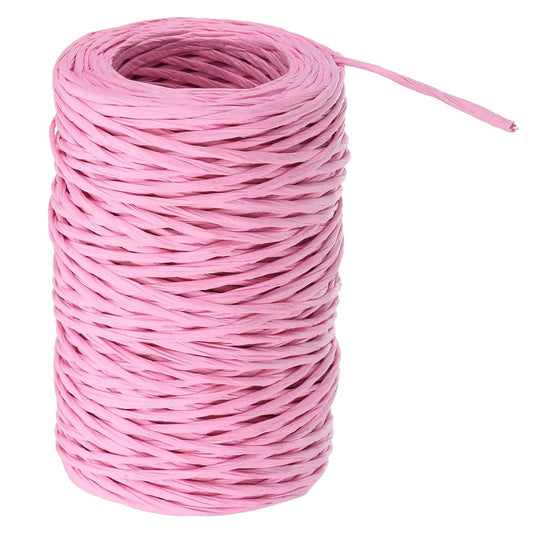 PATIKIL 164 Feet Floral Bind Wire Wrap Twine, 2mm Pink Paper-Wrapped Iron Wire for Flower Bouquets