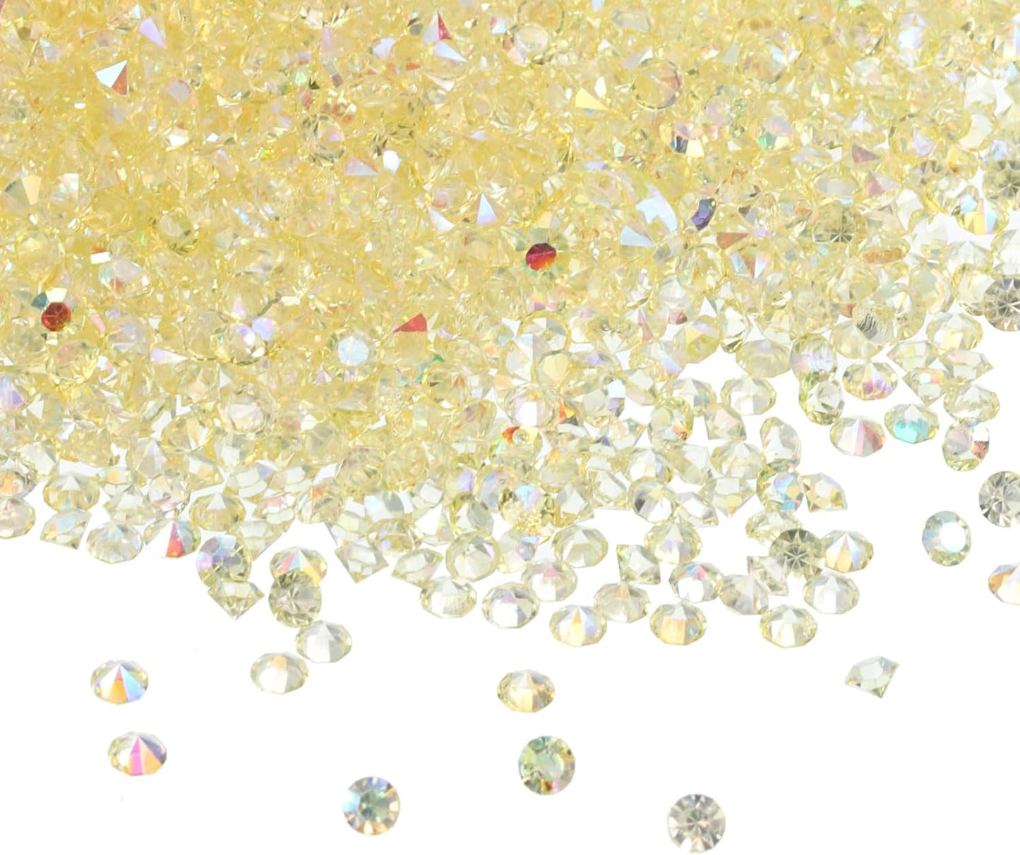 PATIKIL 14000Pcs Wedding Table Scatter Confetti Crystals 3mm Acrylic Diamonds Vase Fillers Gems for Table Centerpiece Decorations Bridal Shower Party, Light Yellow AB