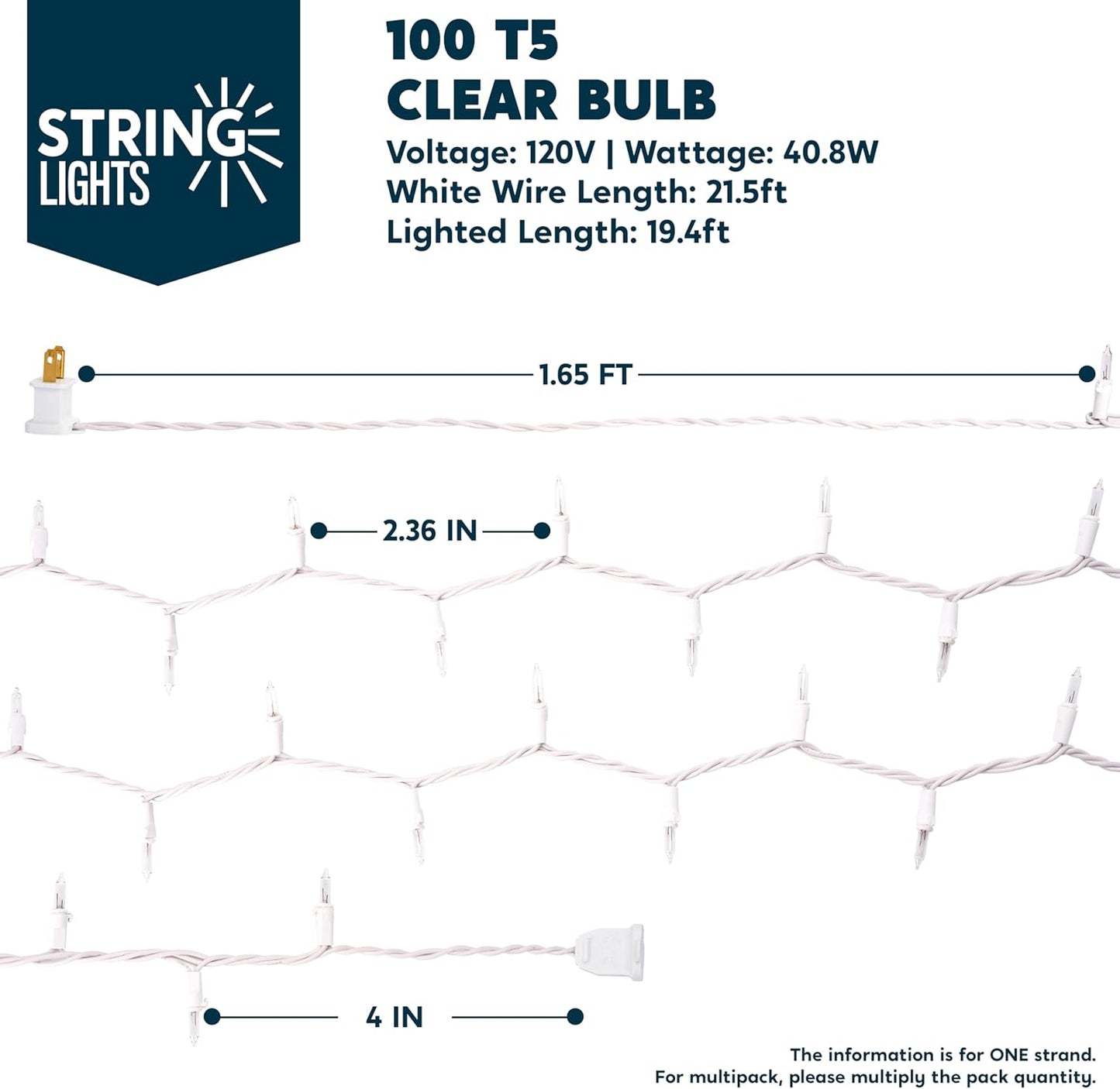 Joiedomi Christmas String Lights Indoor,300(3x100) Mini Warm Fairy Light,64.5FT Lighting Decor for Patio Dorm Classroom Bedroom Holiday Wedding Party Garland Birthday Festival,White Wire