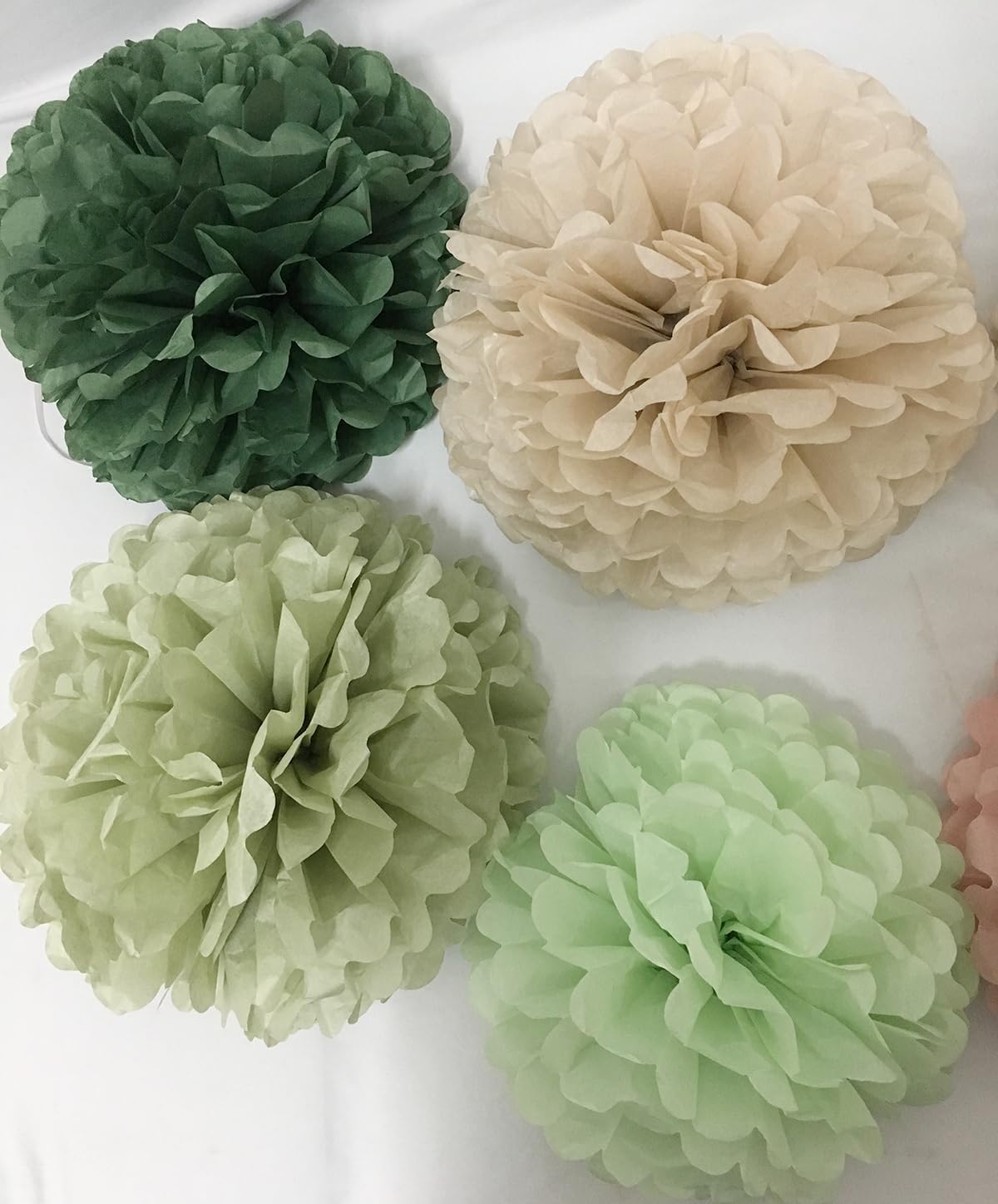 Sage Green Tissue Paper Flower Pom Poms Kit 12pieces for Wedding Bridal Shower Engagement Bachelorette Birthday Party Decorations (Boho Sage Green)