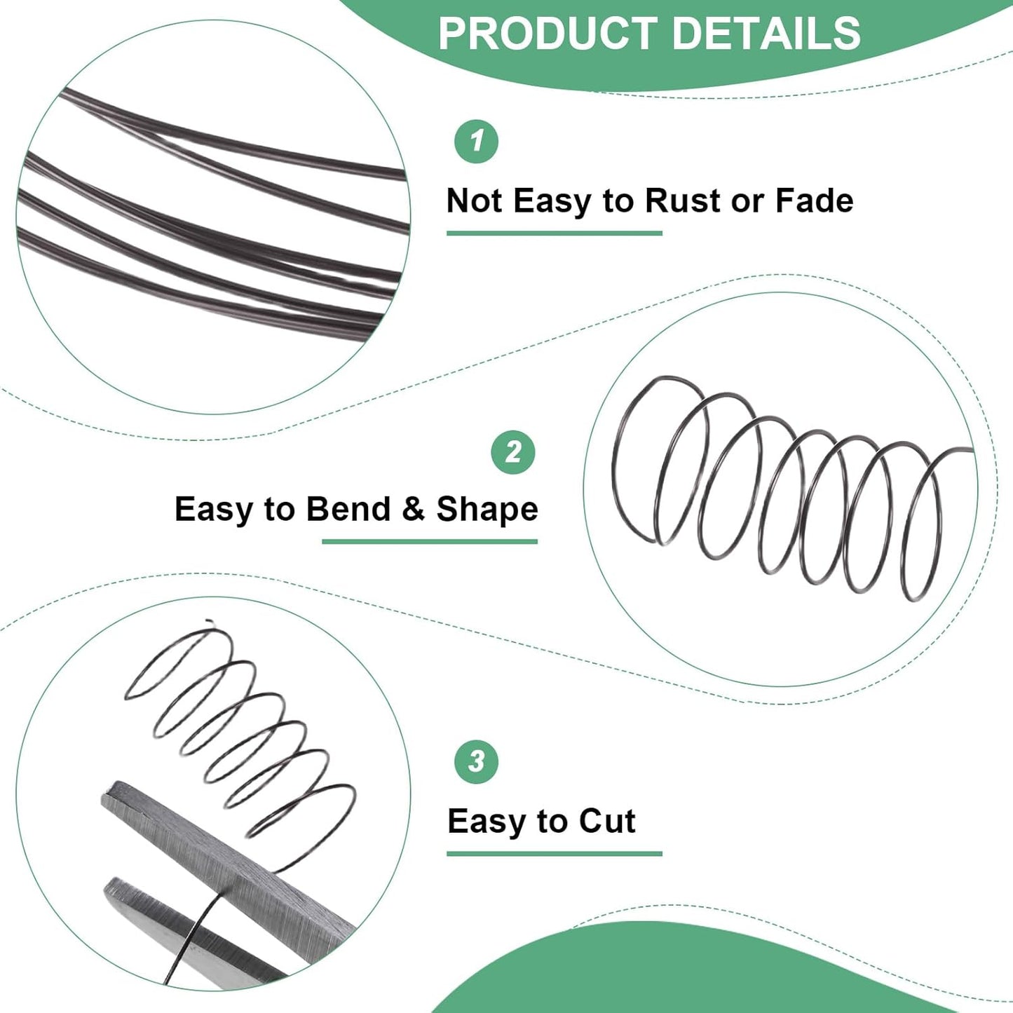 2-Rolls 0.2mm Jewelry Wire, 32 Gauge 328FT Craft Wire Copper Beading Wire for Jewelry Making/Planting/Weaving/DIY Crafting, Soft Metal Wires [100M, Metallic Black]