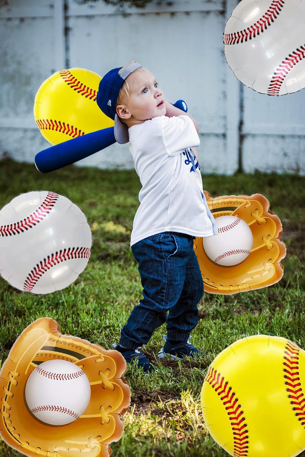 Baseball Balloons,6Pcs 18 Inch Mylar Foil Baseball Jumbo Glove Sports Themed Helium Balloon for Kids,Boys Girls Baby Shower Sport Birthday Party Decorations