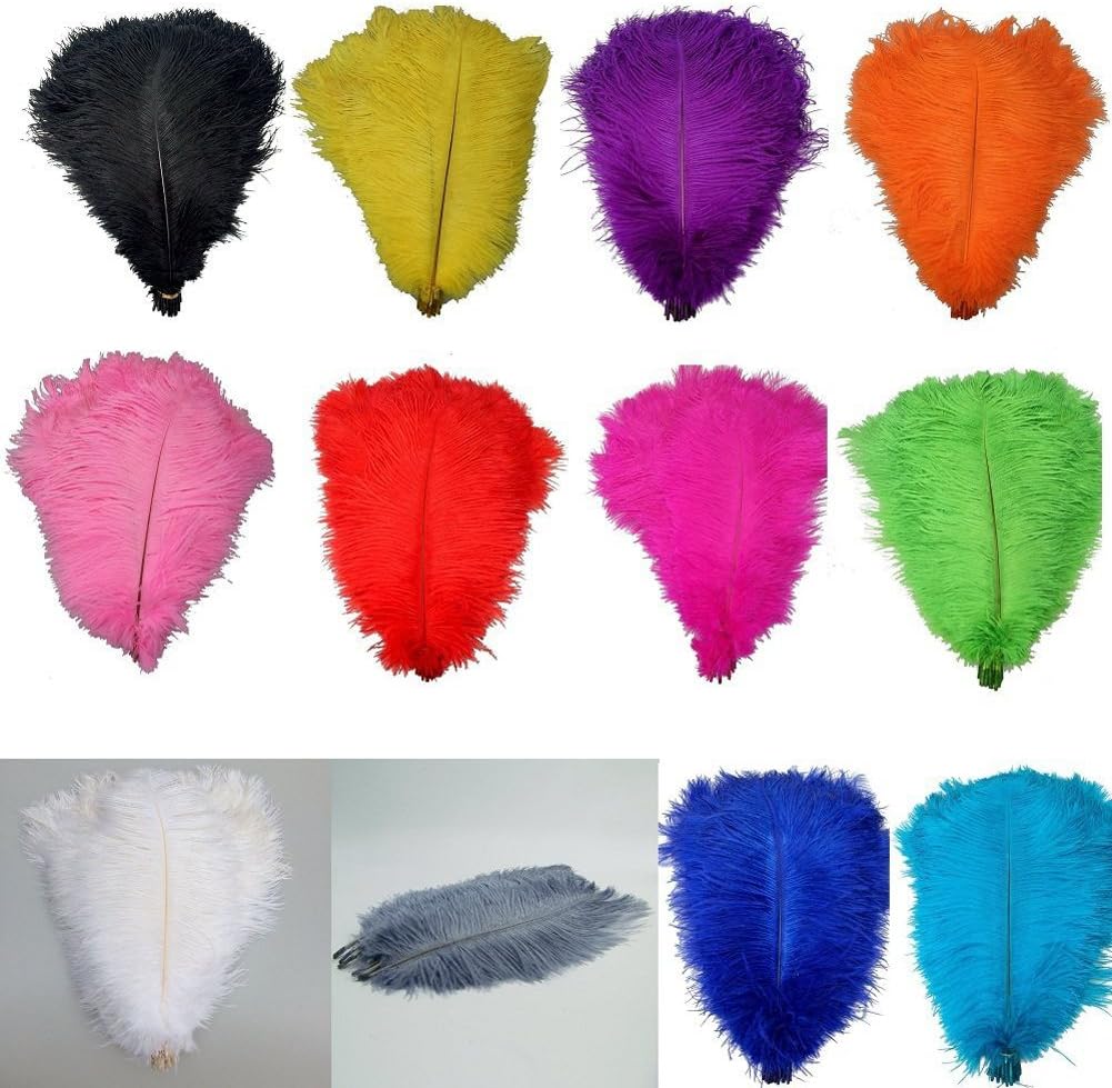Kolight® 40pcs 12''~14''(30~35cm) Natural Ostrich Feathers for DIY Home Wedding Party Office Decoration (Yellow)
