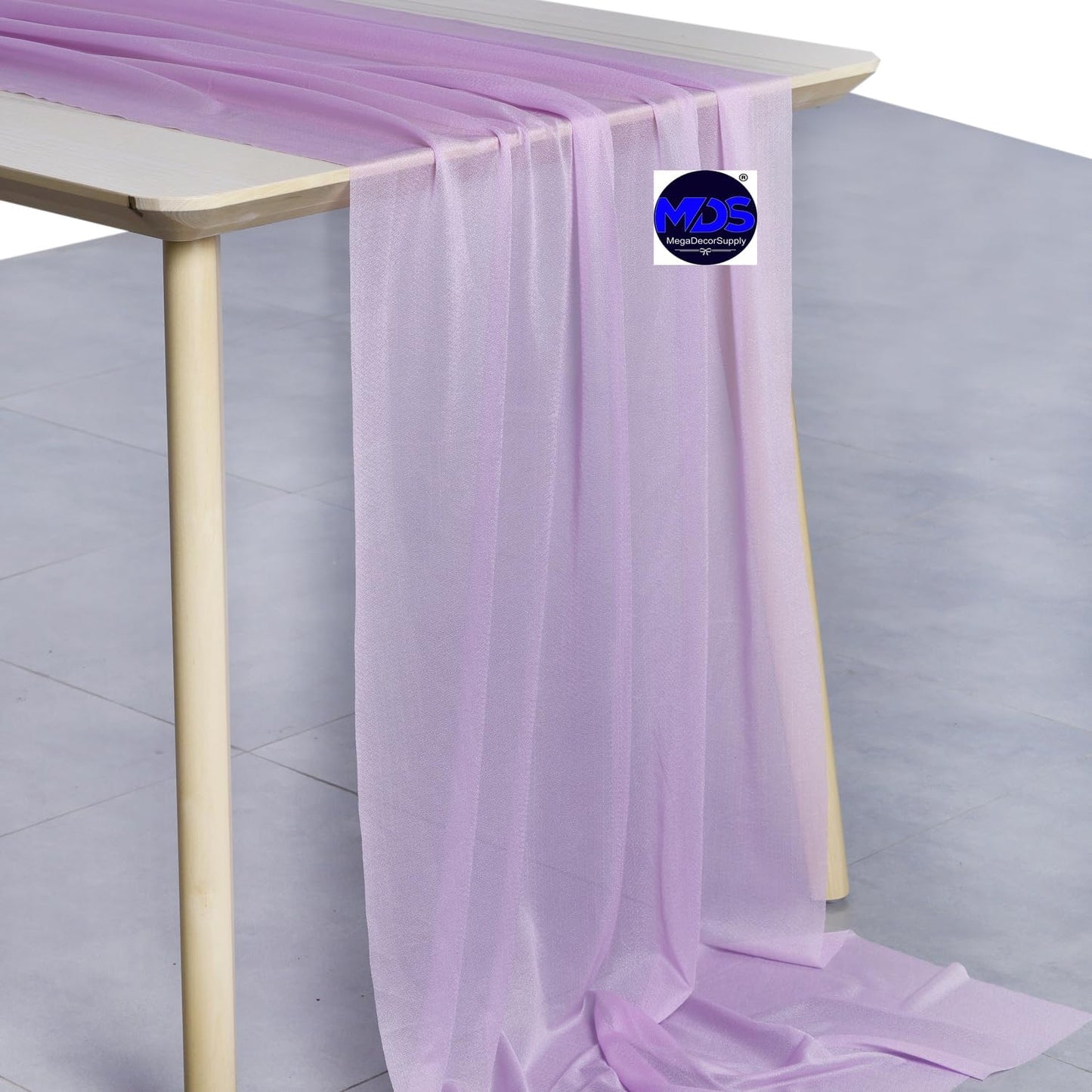 MDS 25 Pack 10ft Chiffon Table Runner 29 x 120 Inches Sheer Wedding Runner Romantic Rustic Table Runner for Wedding Decorations, Birthday Parties, Bridal Shower Party Arch Decor - Orchid