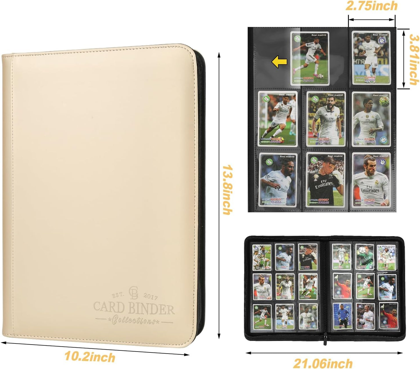 Trading Card Binder, Card Collection Binder Album Folder with 540 Side Loading Pockets, 9 Pocket Trading Card Album Folder for TGC,MTG, Baseball Cards, Yugioh