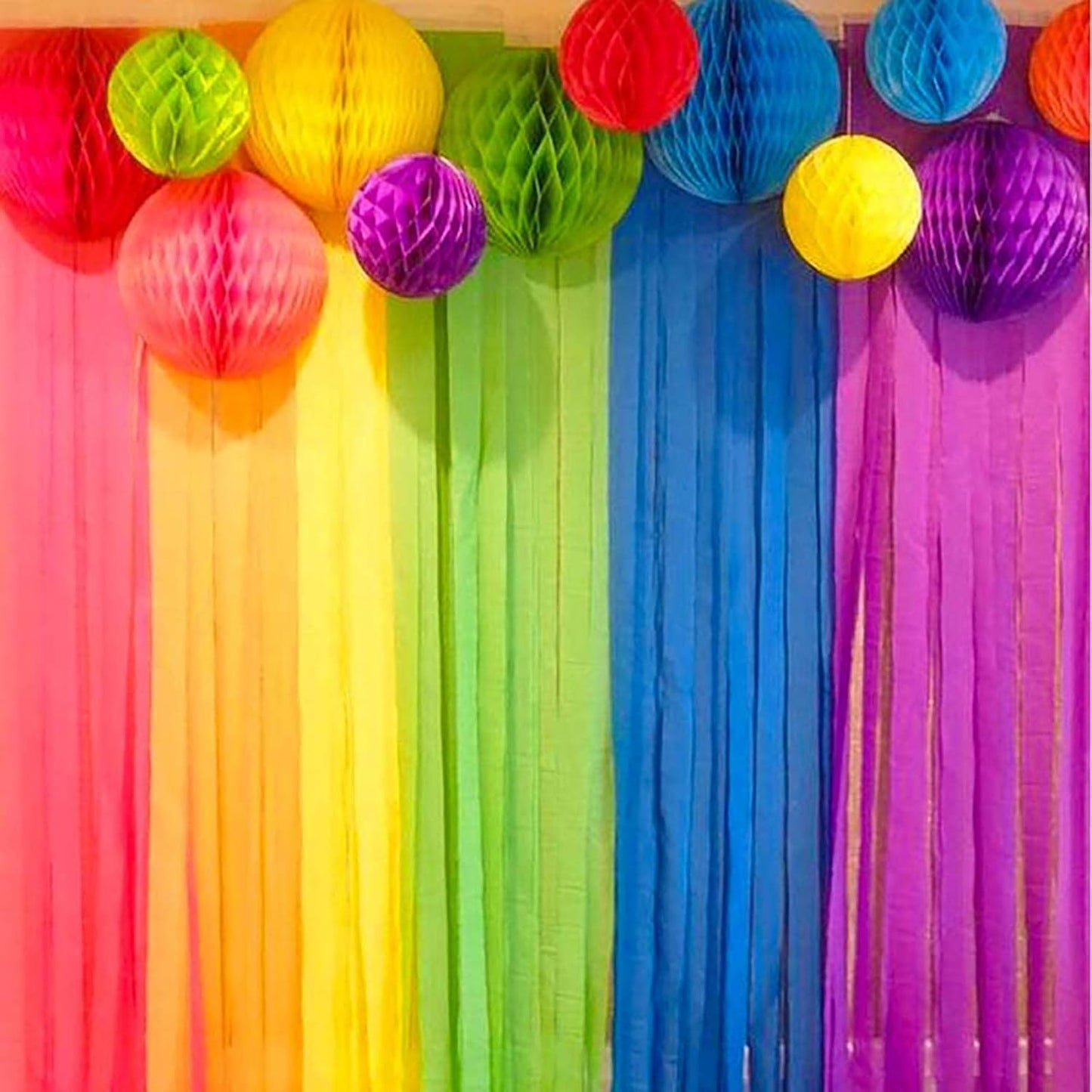ZOOYOO 12Pcs 6" 10" Honeycomb Balls Decorations Hanging Tissue Paper Pom poms for Birthday Wedding Engagement Holidays Home Decor Fiesta Mexican Party(Rainbow)