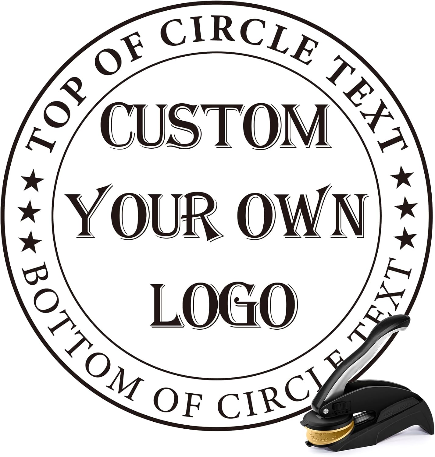 Custom Book Embosser Stamp - Personalized Business Company Seal with Your Own Logo (Logo)