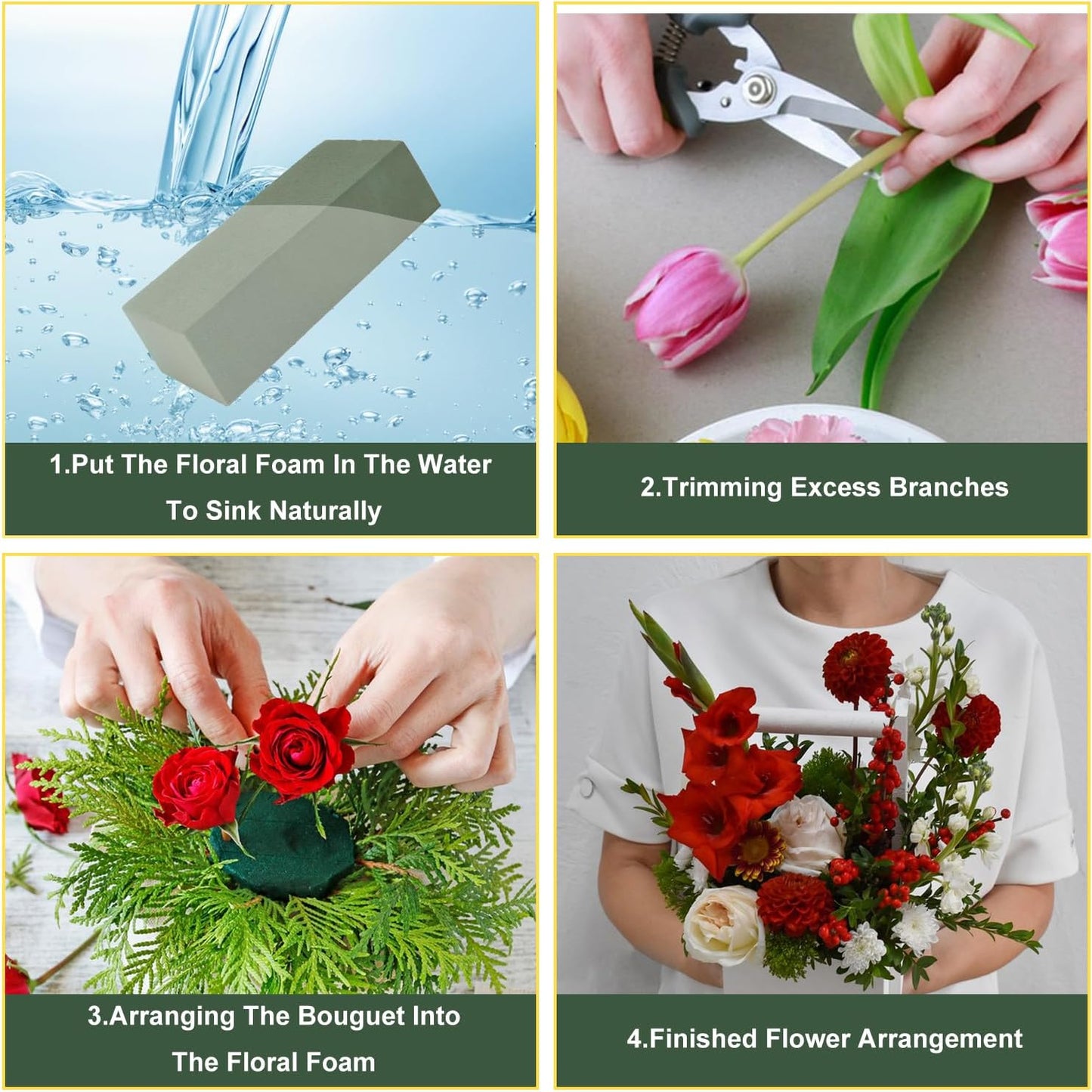 10 Pack Floral Foam Blocks, Versatile Flower Foam for Creative Arrangements and Enhanced Freshness, Perfect for Weddings, Home, Office, and Garden Decorations (7.8”L x 3.54”W x 2.4”H) by IHDYPPEW