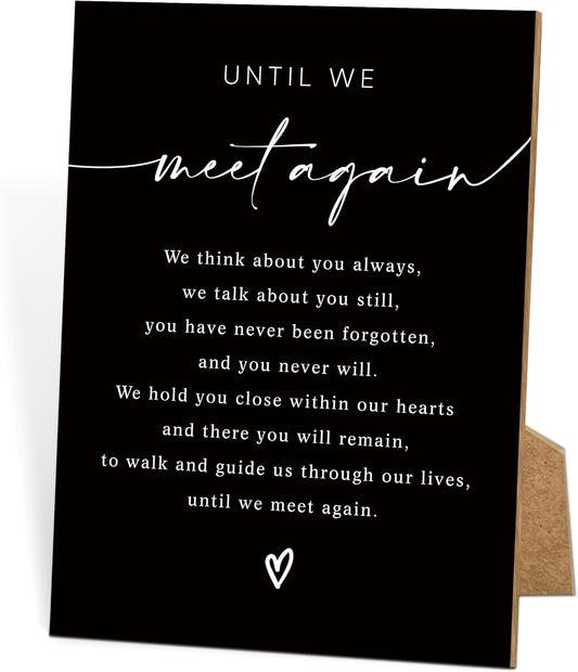 Until We Meet Again, Wedding Memorial Sign, 8x11 Black Minimalist Style Memorial Table Sign