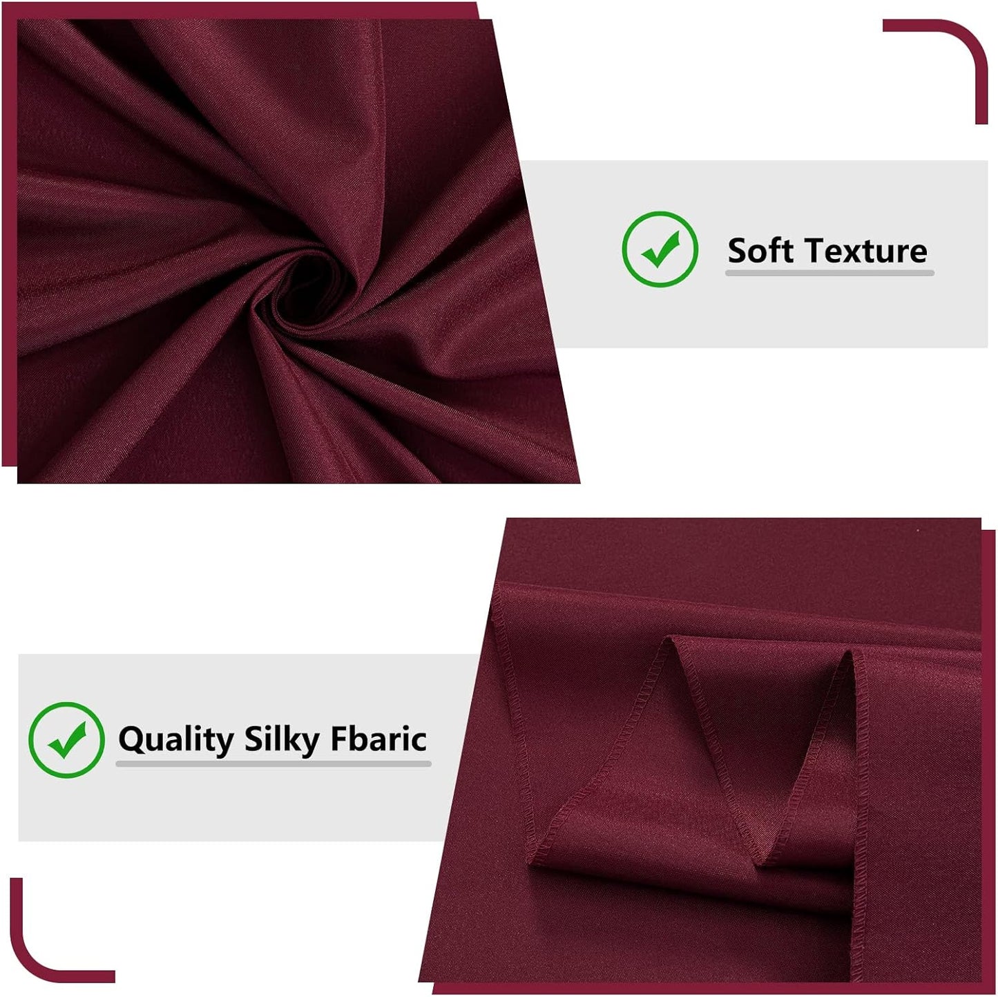 MYSKY HOME Burgundy Backdrop Curtains for Parties, Weddings, Stage - 10ft x 10ft, 2 Panels