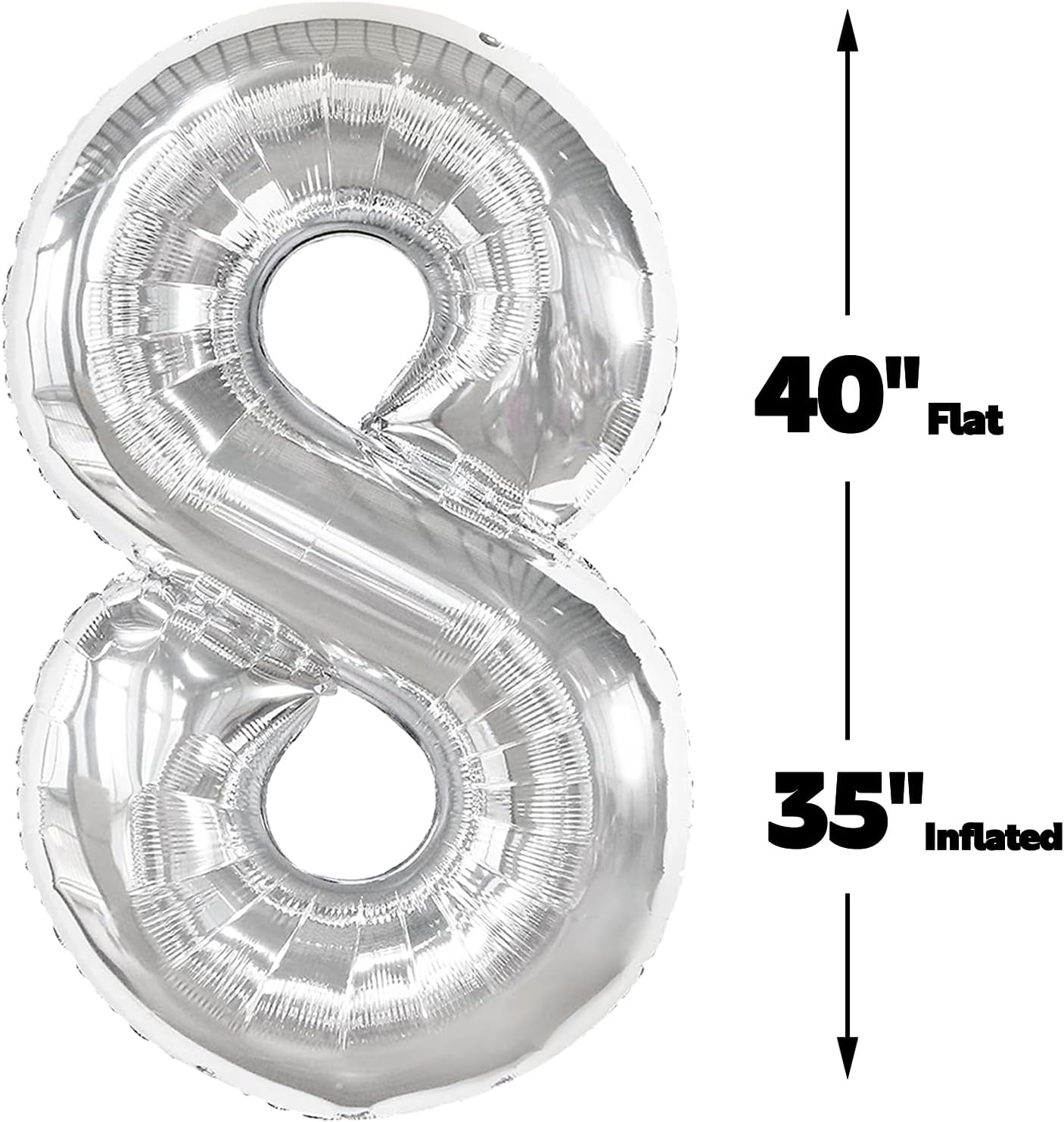 Silver Foil Number 28 Balloon 40 Inch, Helium Mylar Eight Number 28 Birthday Balloons, 28th Silver Women Men Wedding Anniversary, Graduations Party Supplies