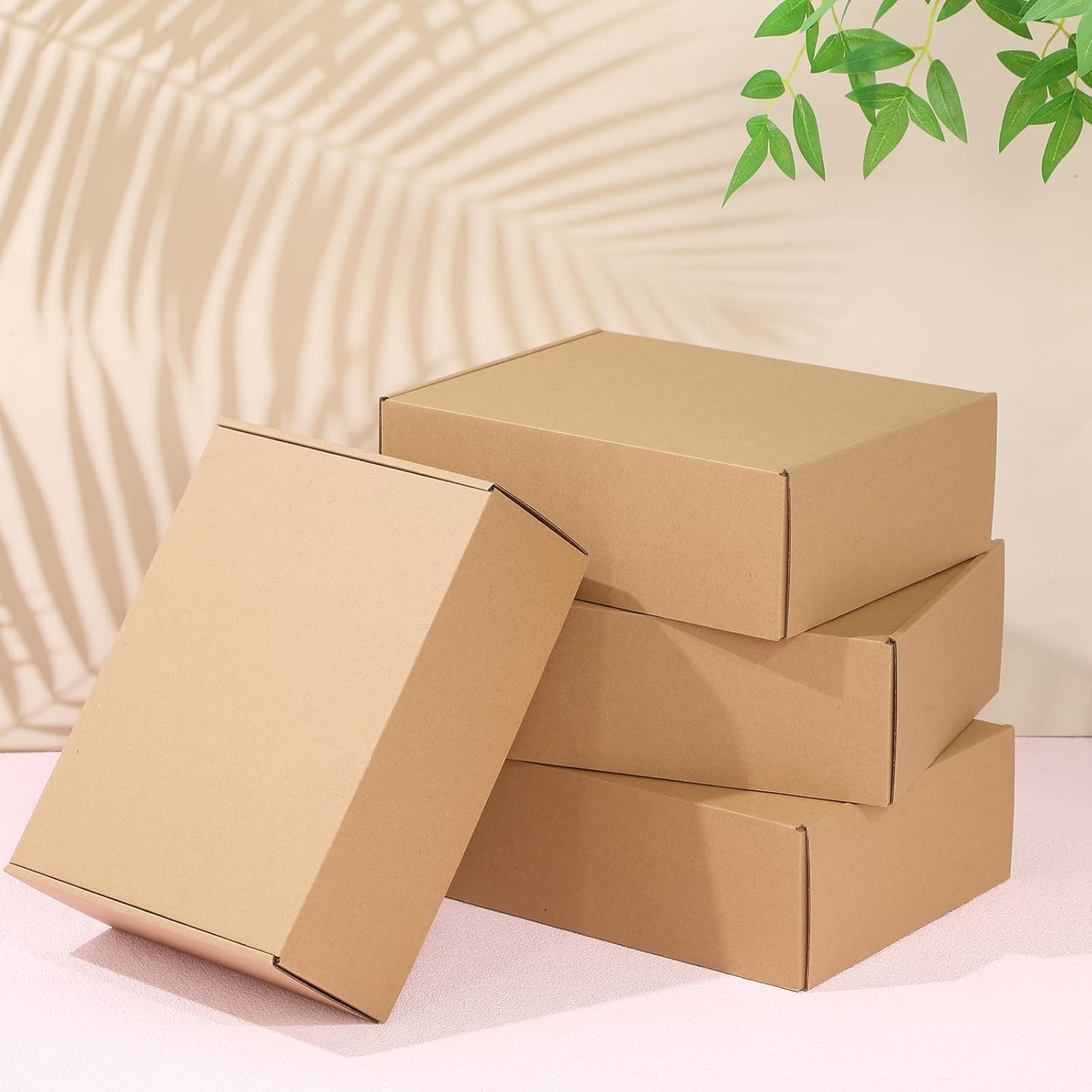Qilery 100 Pcs Shipping Boxes Cardboard Gift Corrugated Cardboard Brown Boxes Mailer Packaging for Mailing Small Business Present (12 x 9 x 4 Inches)