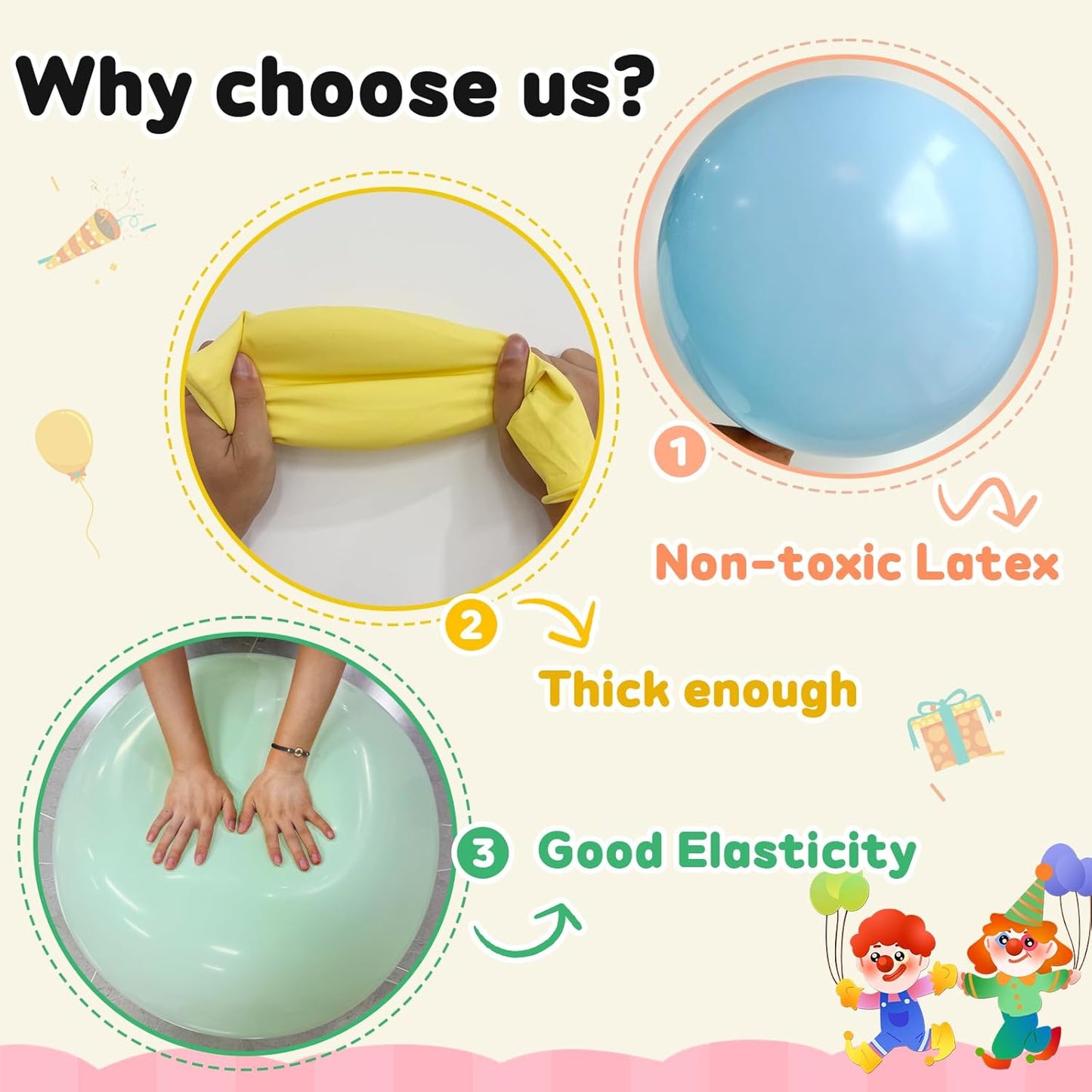 30 pcs Pastel Colorful Balloons 18 Inch - Large Thick Latex Balloon for Birthday Bridal Shower Wedding Party Decorations