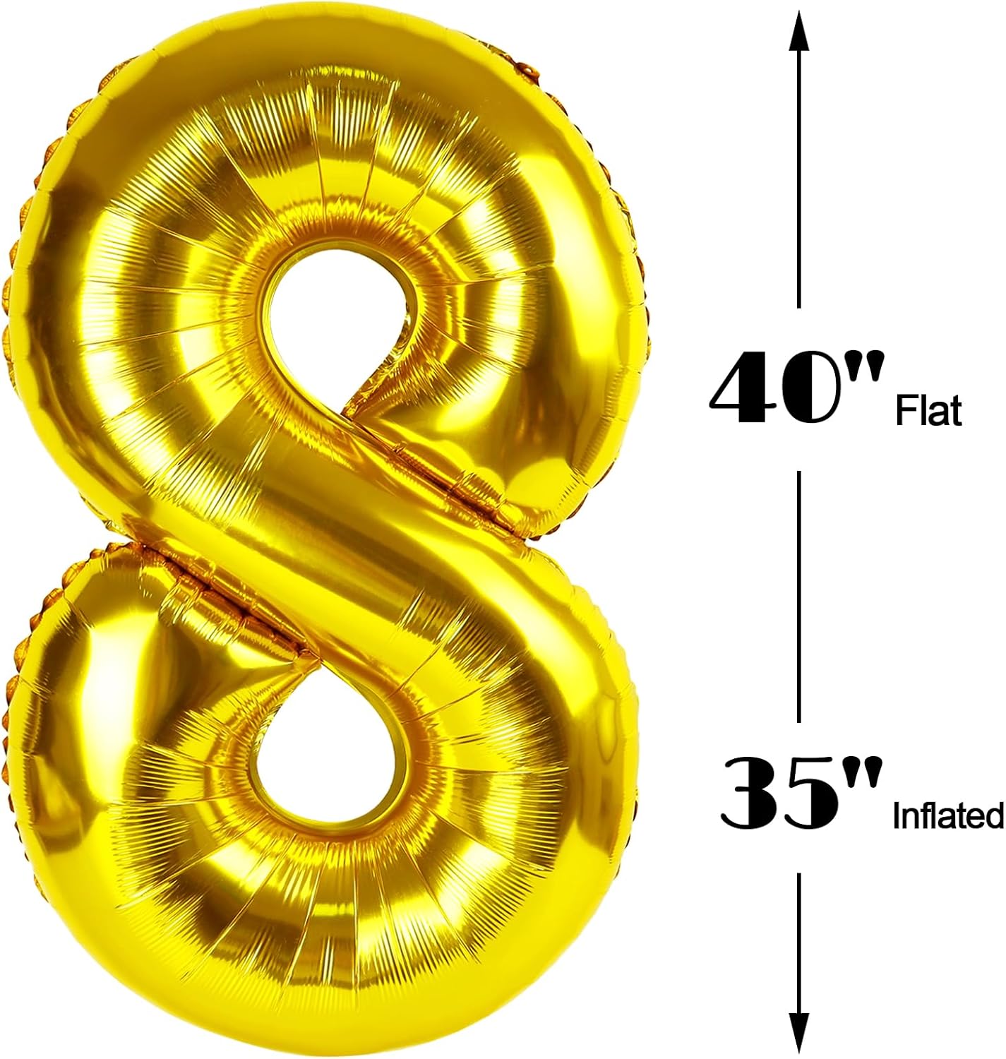 Gold Mylar Number 80 Balloon 40 inch, Number 80 Birthday Balloon, Gold Foil 80 for 80 Birthday Party, Anniversary Celebration Number Decorations