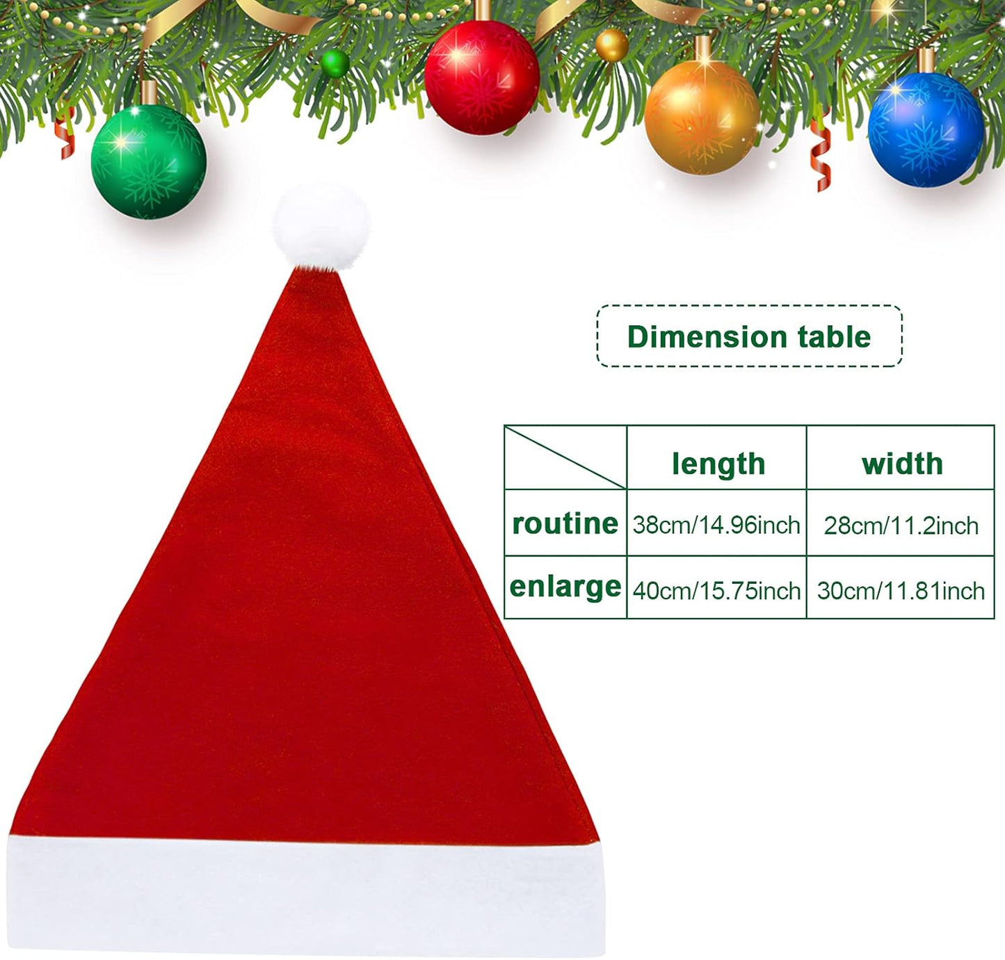SATINIOR 12 Pieces Santa Hats Christmas Non Woven Fabric Hat for Holidays Xmas Party Supplies