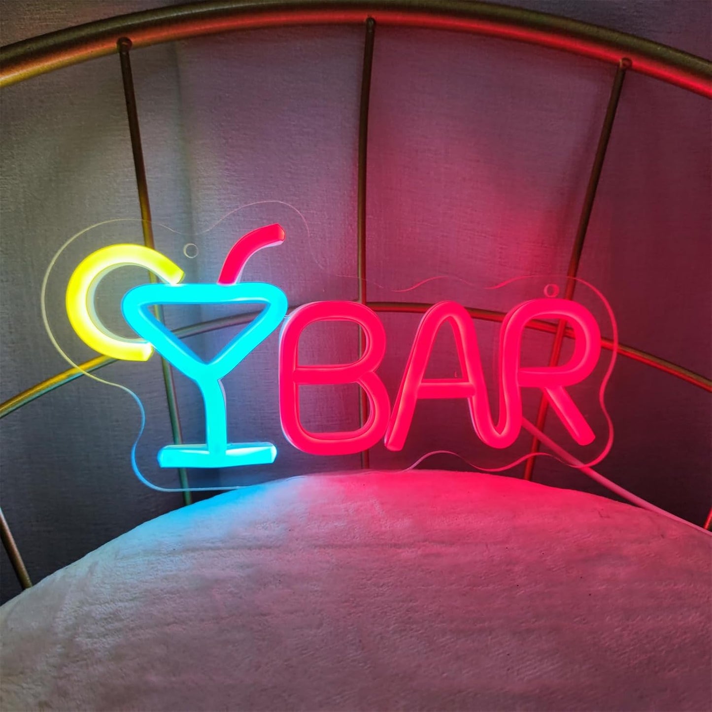 Bar Neon Sign Neon Bar Lights Bar Neon Signs for Home Bar LED Sign Bar Signs for Home Bar Wall Bar Lights for Home Bar Living Room Bistro Man Cave Party, 9.8"" x 4.8""