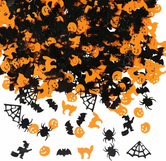 Halloween Bat and Spider Glitter Confetti, Pumpkin Decor Table Scatters 60g