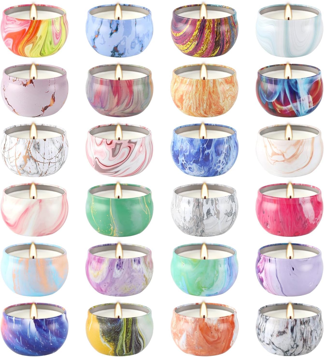 Scented Candles Gifts Set 24 Pack Soy Wax Travel Tin Jar Candles for Home 2.5 OZ Scented for Mom for Christmas, Birthday, Thanksgiving, Mother's Day