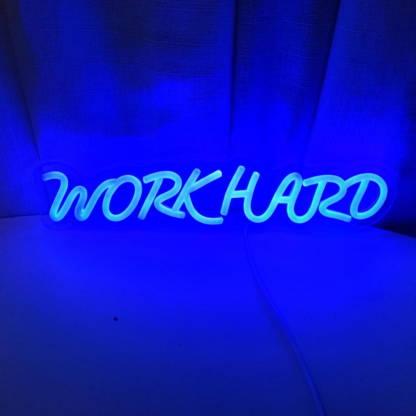 Work Hard Neon Signs for Wall Decor, Neon Light Sign LED Signs for Wall Light Signs Wall Decor for Office Man Cave Beer Bar Pub Restaurant Birthday Party, 15.3" x 3.4"