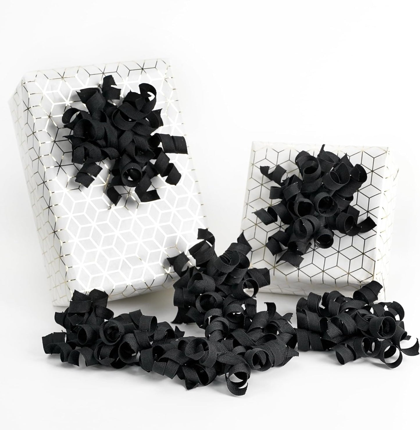 HUIHUANG Black Bows for Gift Wrapping, Black Curly Ribbon Bows Self Adhesive Burst Gift Bow for Christmas Presents, Wine Bottle, Treat Bags, Birthday, Holiday Party Favors - 6 Counts