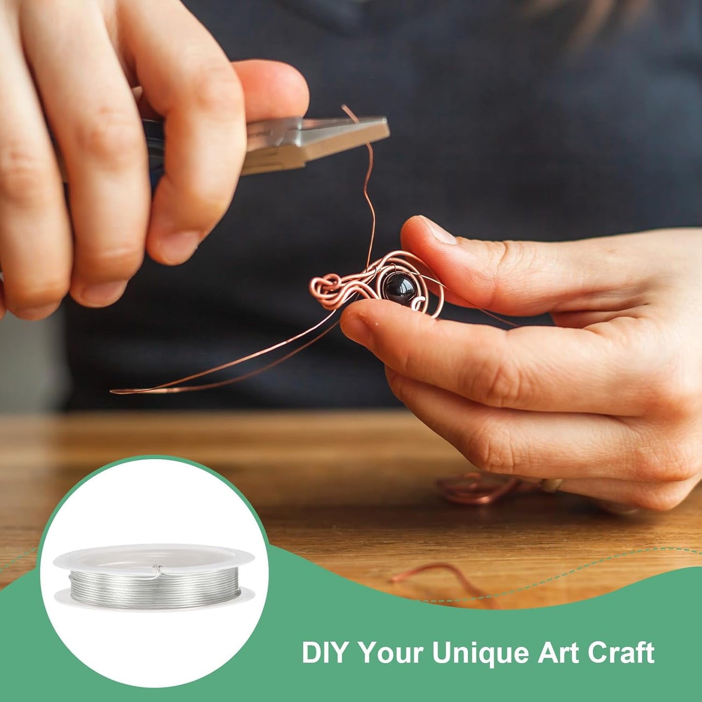 0.8 mm/20 Gauge Copper Wire for Jewelry Making, 7.5FT Copper Beading Craft Wire for Jewelry/Weaving/DIY Crafting/Planting, Color-Retaining [2.3 M, Bright Silver]