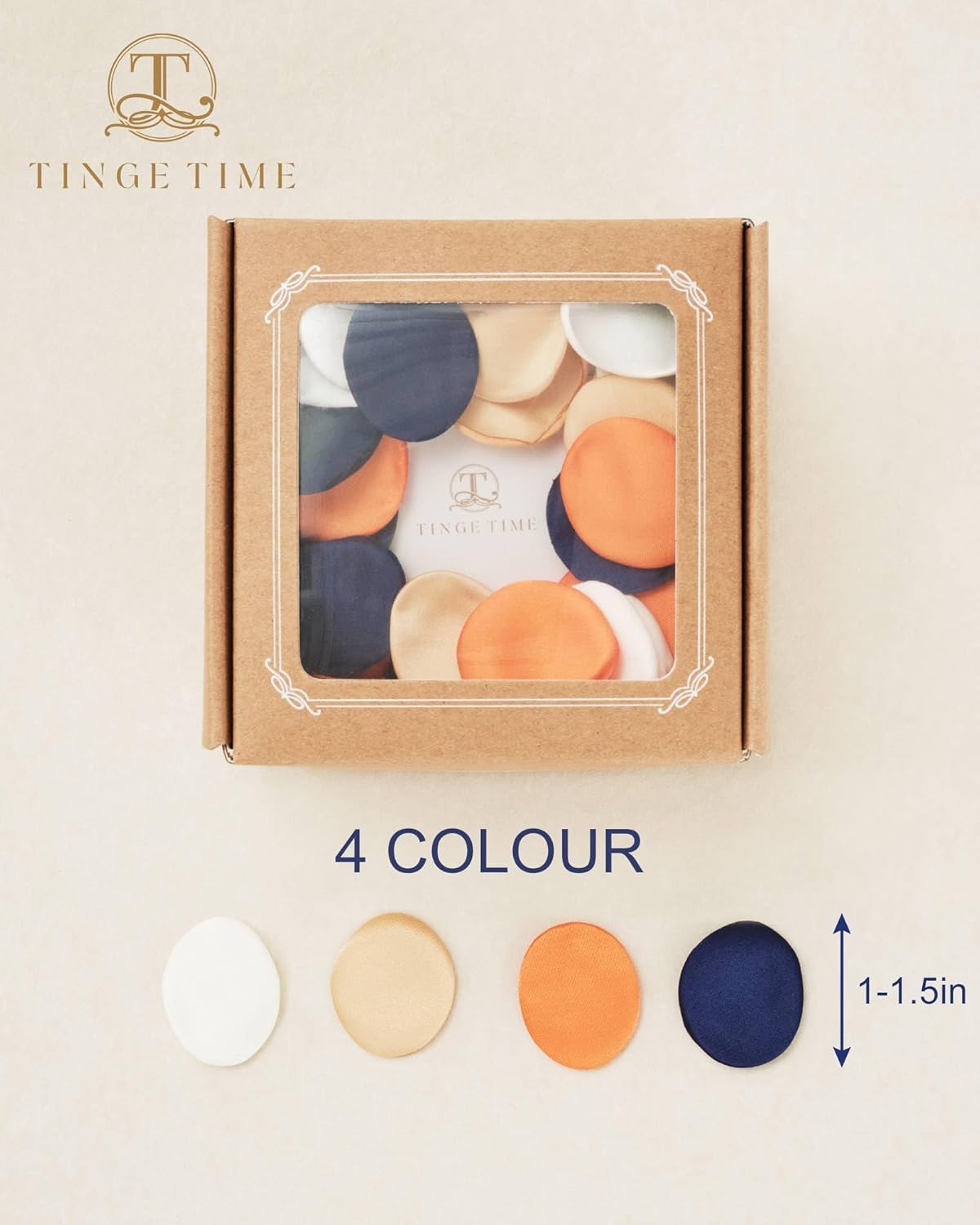 TINGE TIME 400pcs Silk Flower Petals for Wedding, Rose Petals for Decoration, Fake Flower Petals for Bridal Showers, Flower Girl Petals for Anniversaries and Parties (Burnt Orange & Navy Blue)
