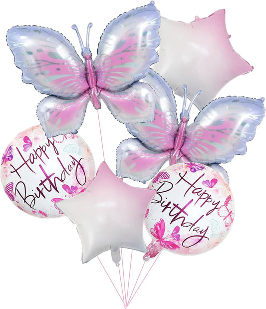 Butterfly Birthday Party Decorations Butterfly Foil Balloons for Kids Birthday Party Decoration Supplies