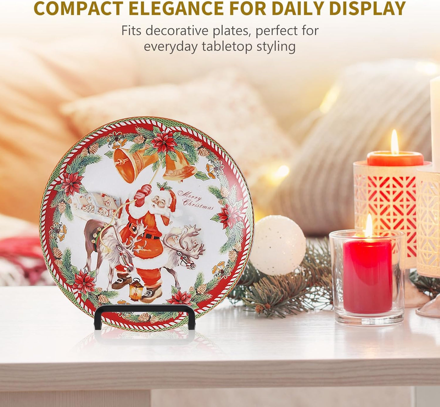 DIDUDIDU Plate Holder Easel Display Stand - Metal Plate Stands for Display - Tabletop Picture Stand - Black Iron Easels for Display Pictures | Photo Frames | Book | Decorative Plates | Plaque