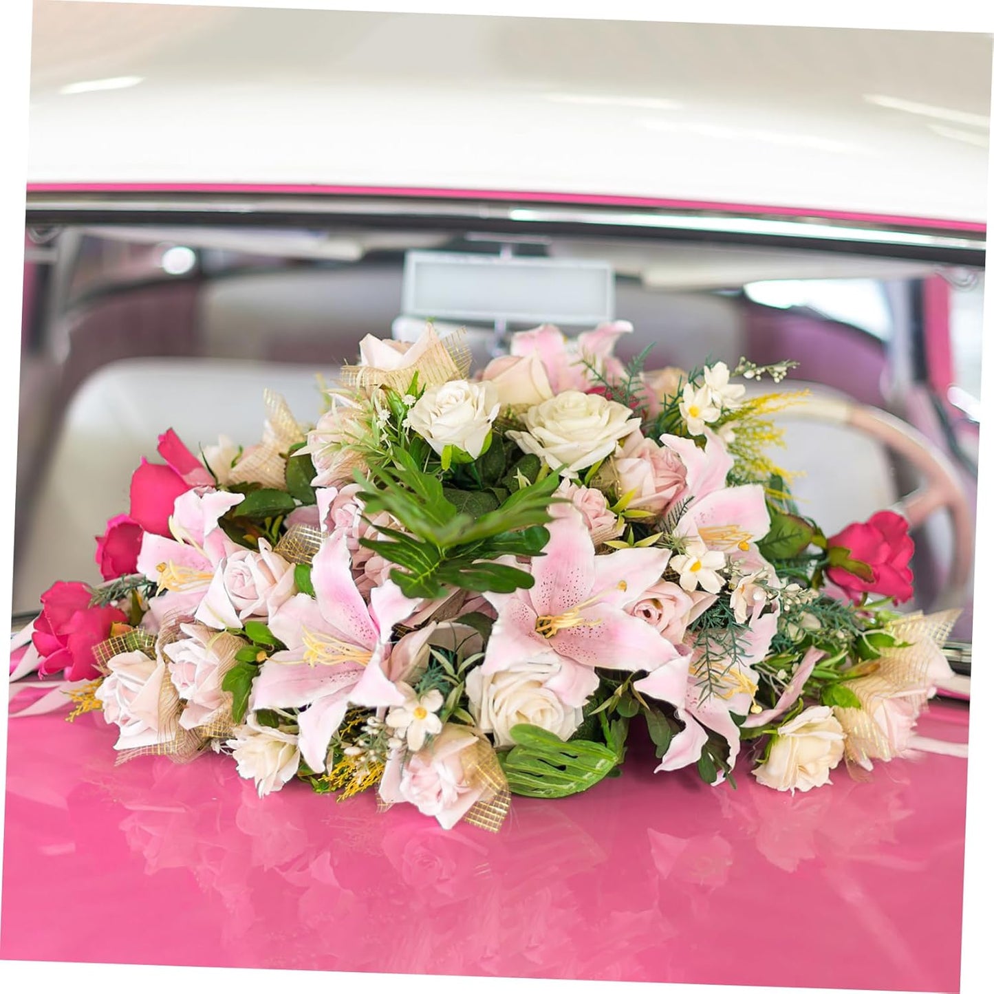 DOITOOL Flower Foam Ring with Suction Cup Car Flower Mud Green Wet Foam Blocks Round Floral Foam Blocks Artificial Floral Arrangements Mud for Florist Wedding Car Holiday Decoration 140g (Pack of 2)