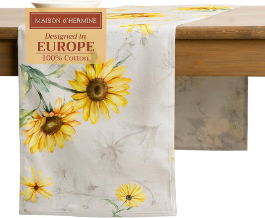 Maison d' Hermine Table Runner 100% Cotton Double Layer Table Runners 72 inches Long Decorative for Home Kitchen Dining Party Baby Shower Wedding Bridal Shower Spring Summer (Candice, 14.50" x 72")