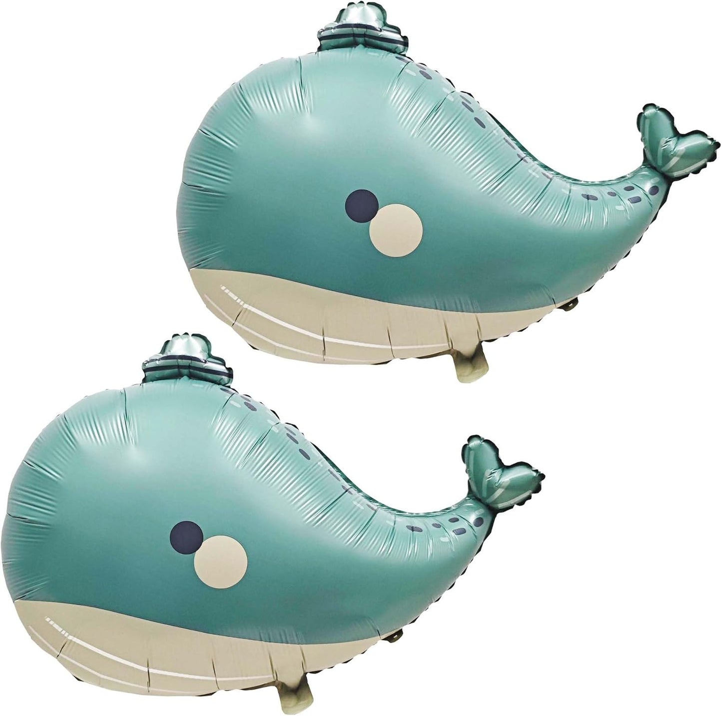 2PCS Cute hat Whale Balloon Big blue whale Foil Mylar Balloons Ocean Balloons for Under The Sea Decorations Kids baby shower party decor Ocean Birthday Themed Party Decorations
