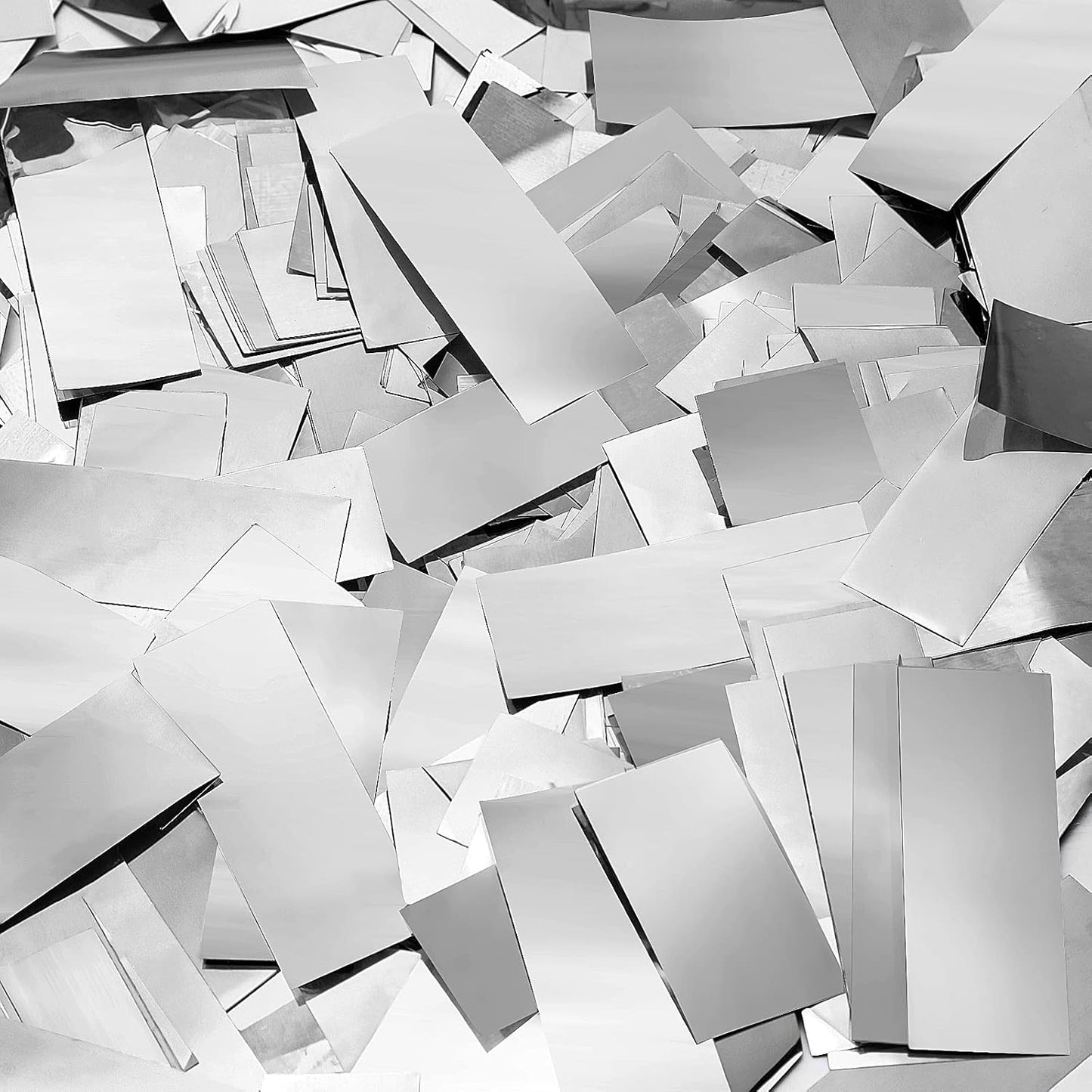 Sumind 200 Grams Gold Silver Large Metallic Confetti Rose Glitter Throwable Table Scatter Foil Confetti for Wedding Birthday Party Baby Shower Graduation Christmas Celebrations(Silver)