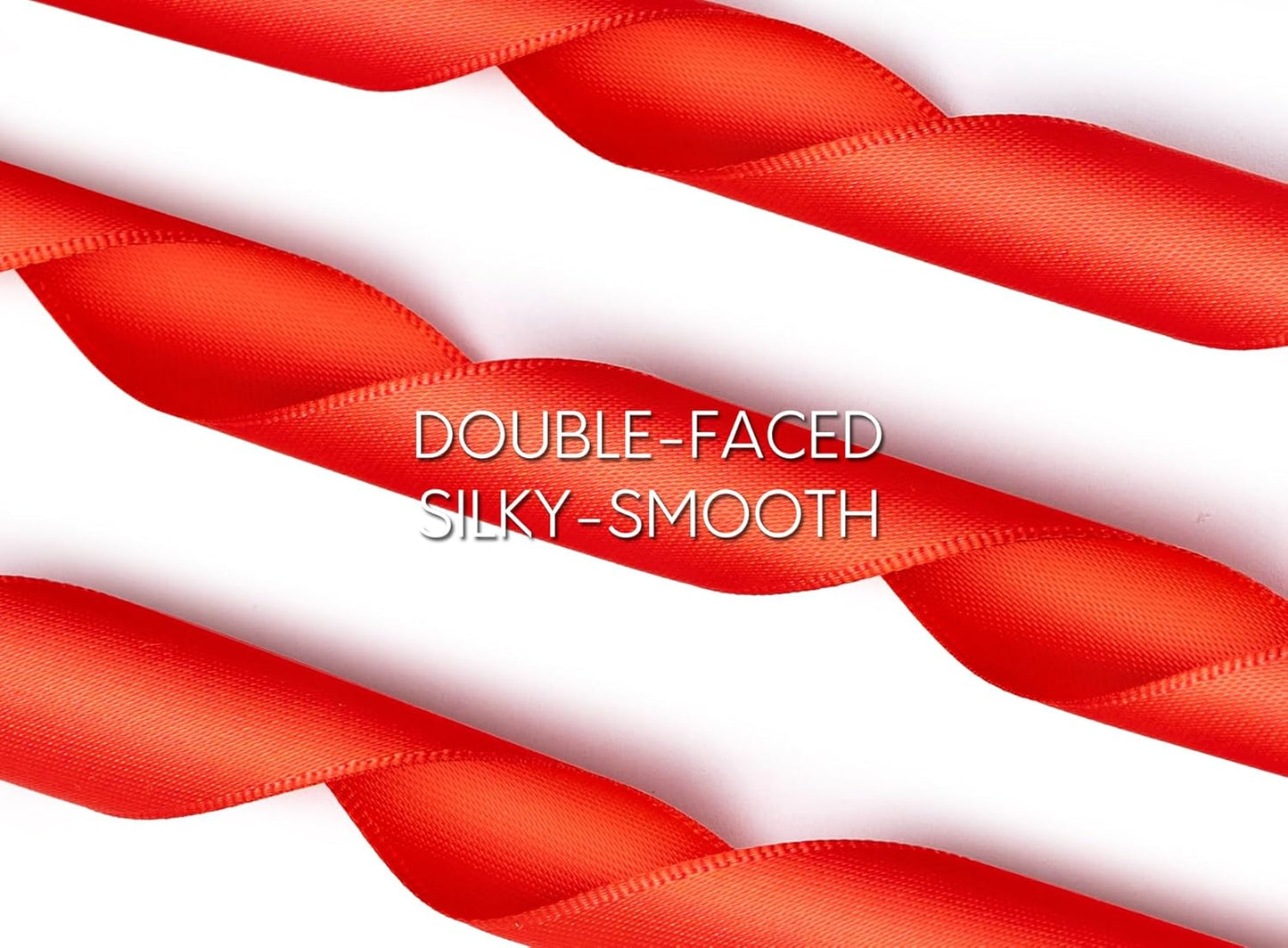 Red Satin Ribbon 7/8 Inch x 50 Yards Double-Faced Ribbons for Christmas Gift Wrapping Flower Bouquet Wedding Paper Bows Invitations Crafts