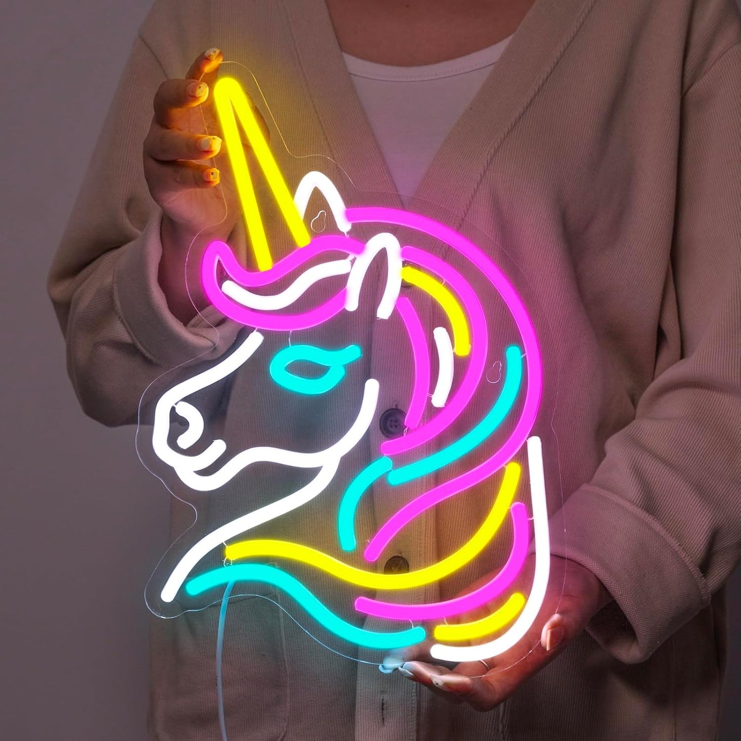 Unicorn Neon Sign for Wall Decor, Dimmable Colorful Unicorn Neon Lights for Girls Room, USB Powered Unicorn Led Signs for Bedroom Kids Room, Perfect Gifts Unicorn Lights for Girls(13"*12.6")