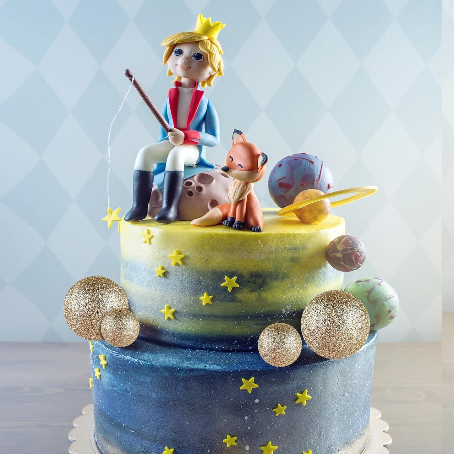 ASTARON 20 Pcs Ball Cake Topper Decorations Mini Balloons Cake Topper Sticks Champagne Gold Balls Cake Picks Cake Topper Balls Cake Decorations for Birthday Cake Decorations