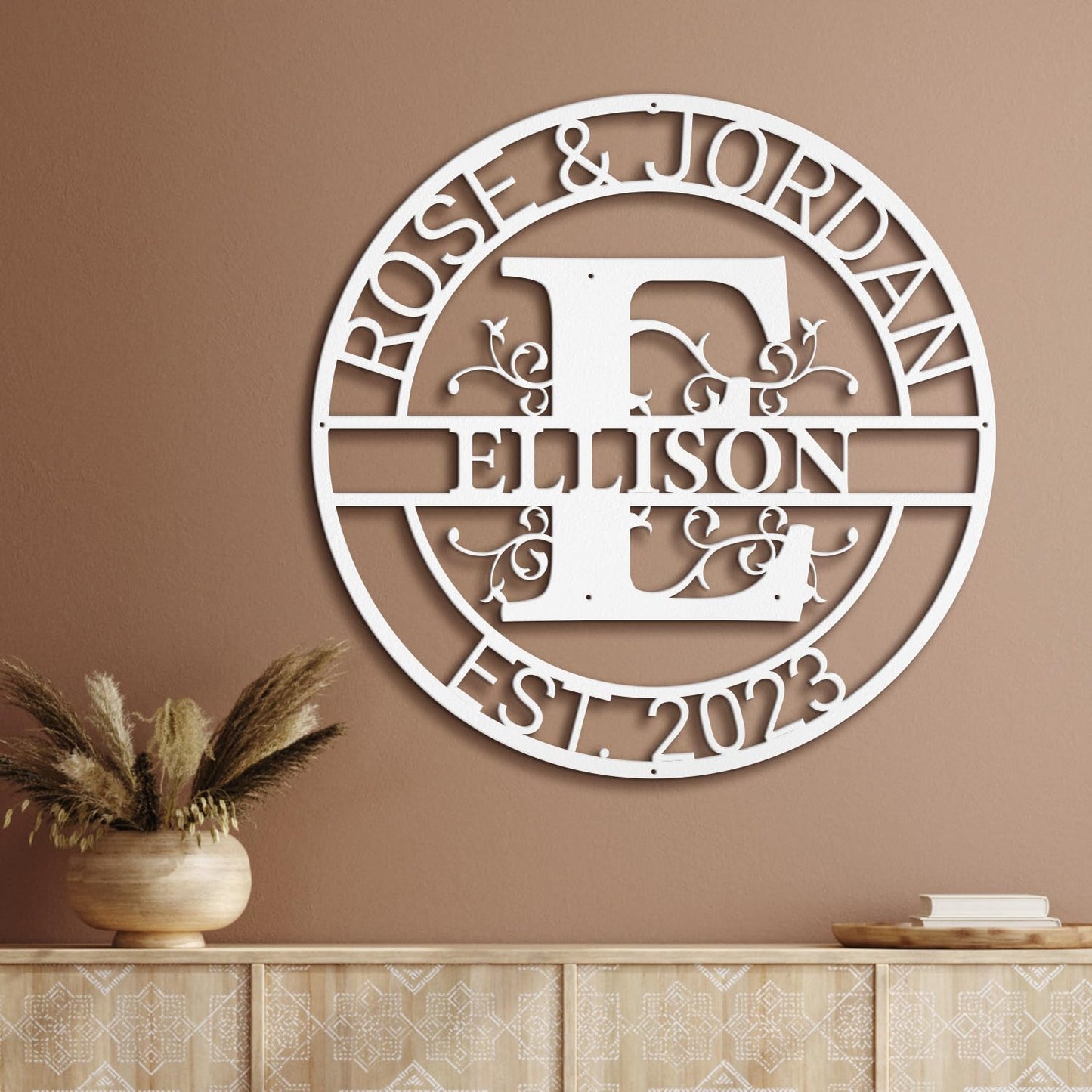 Custom Metal Wall Art Split Letter Monogram Metal Wall Art Last Name Sign Family Name Sign Personalized Wedding Gift Fire Pit Outdoor Decor Cabin