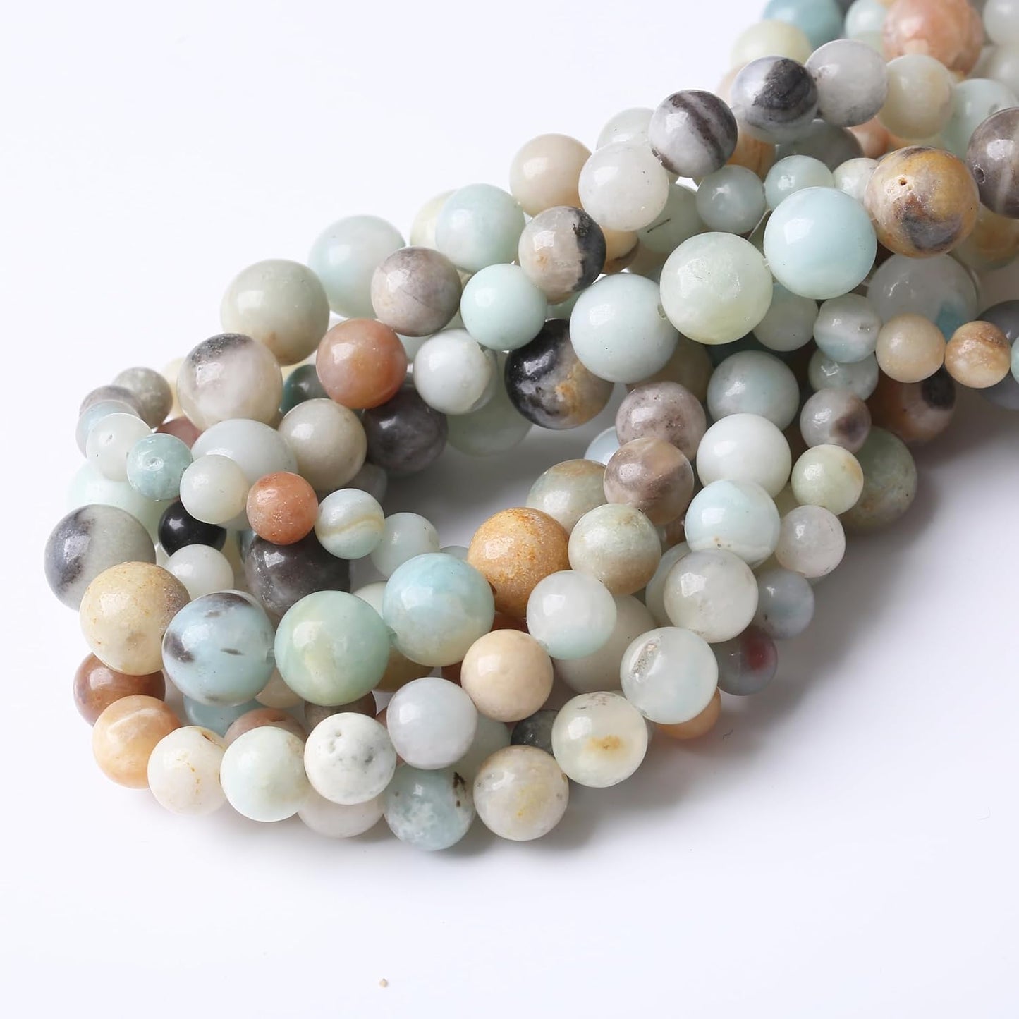 Fancy Stone Beads for Jewelry Making DIY Craft Gemstone Beads Kit (8mm, 45pcs) Smooth Healing Crystal Beads for Bracelets, Necklaces, Home Decor