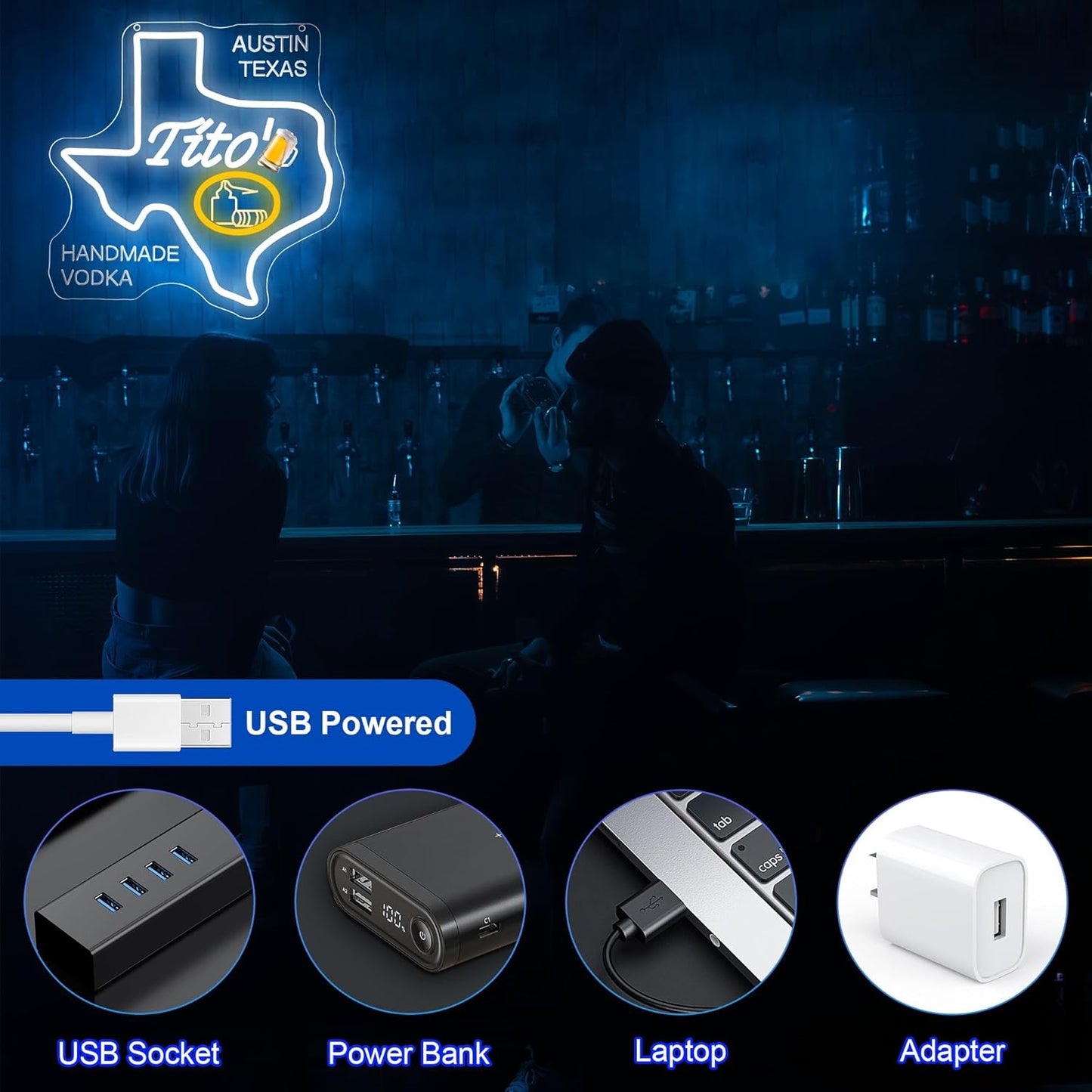 Handmade Vodka Neon Sign for Wall Decor - Beer Bar Acrylic USB Powered LED Wall Art Decor, Light Up Sign Dimmable, for Man Cave Beer Bar Pub Business Club Party Bistro Garage 12.99 x 12.99 Inches