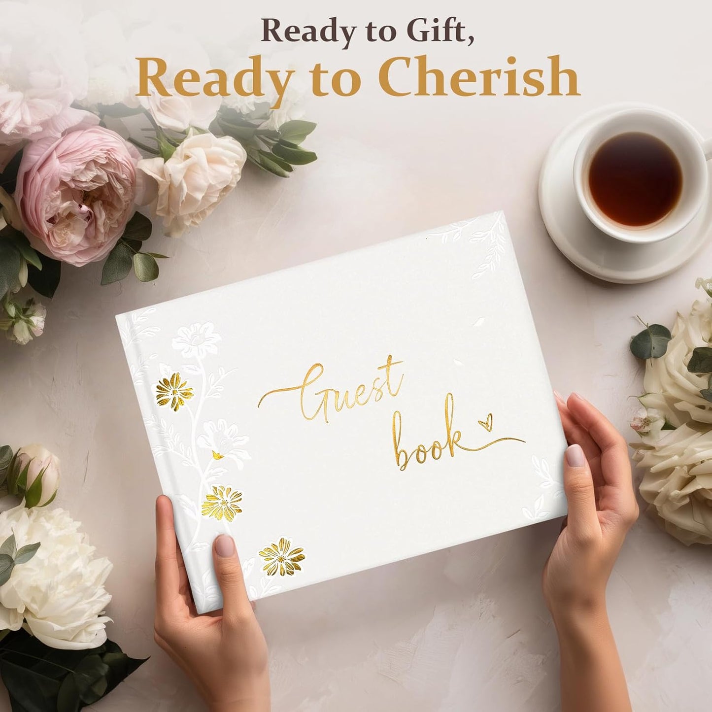 FREXISYN Wedding LOVE Guest Book 9x7'' - Personalized Photo Guestbook with Pens for Reception, Baby Shower & Birthday [hardcover]