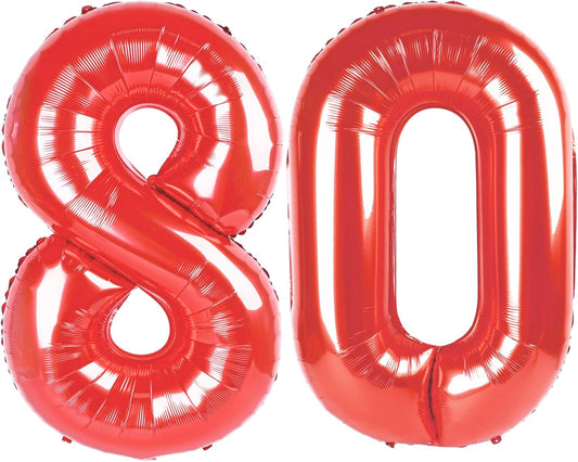 Red 80 Number Balloon